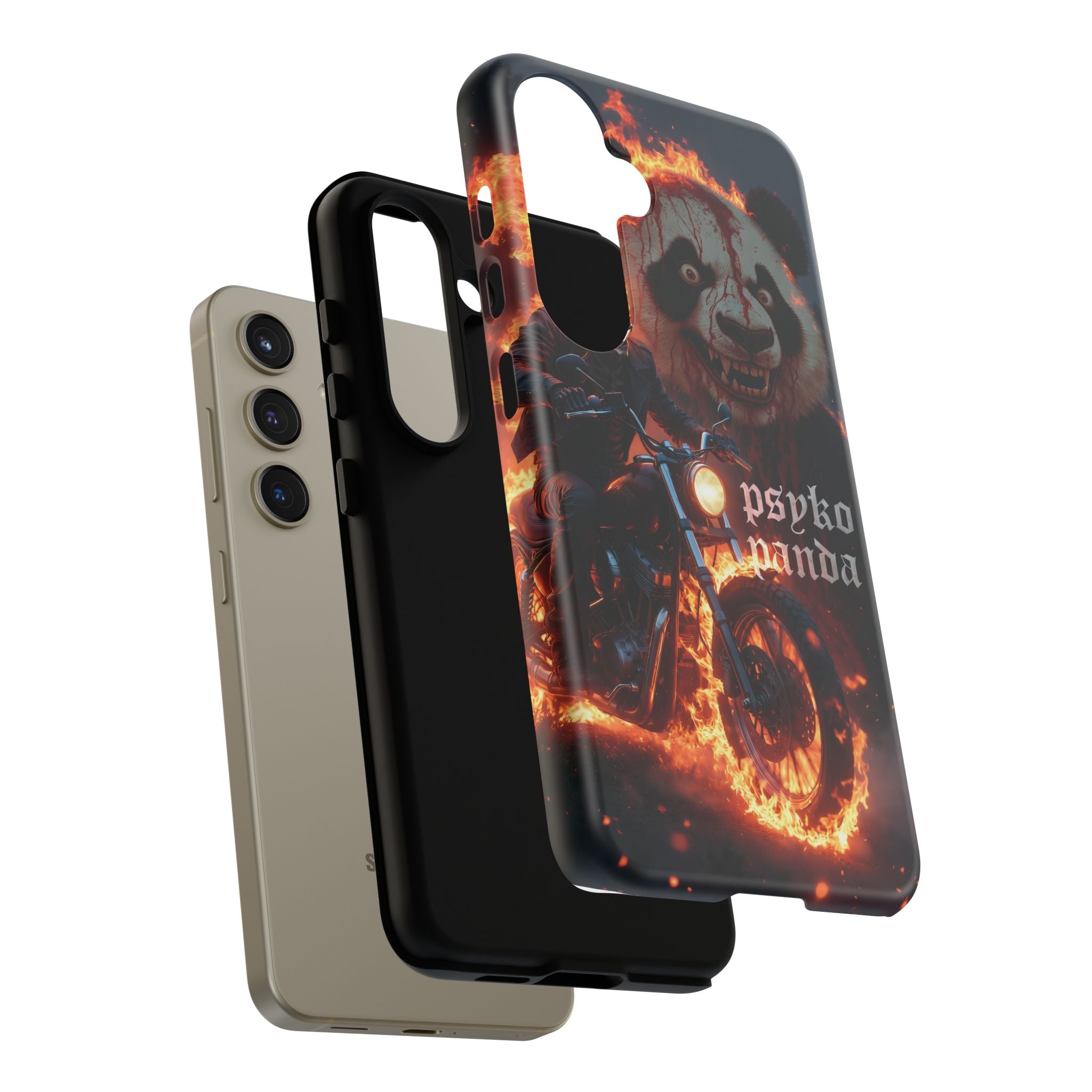 Psyko Panda Flaming Motorcycle Phone Case