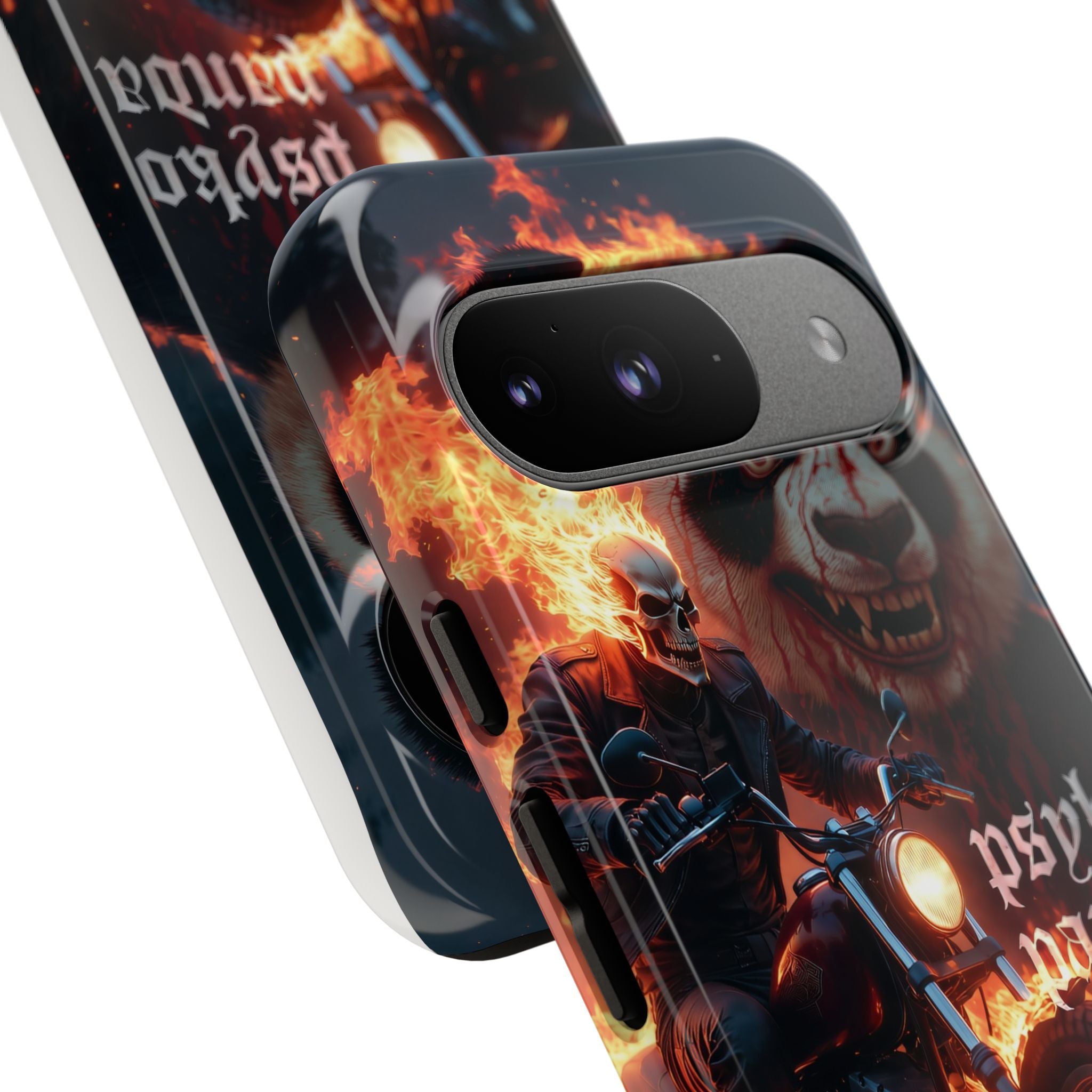 Psyko Panda Flaming Motorcycle Phone Case