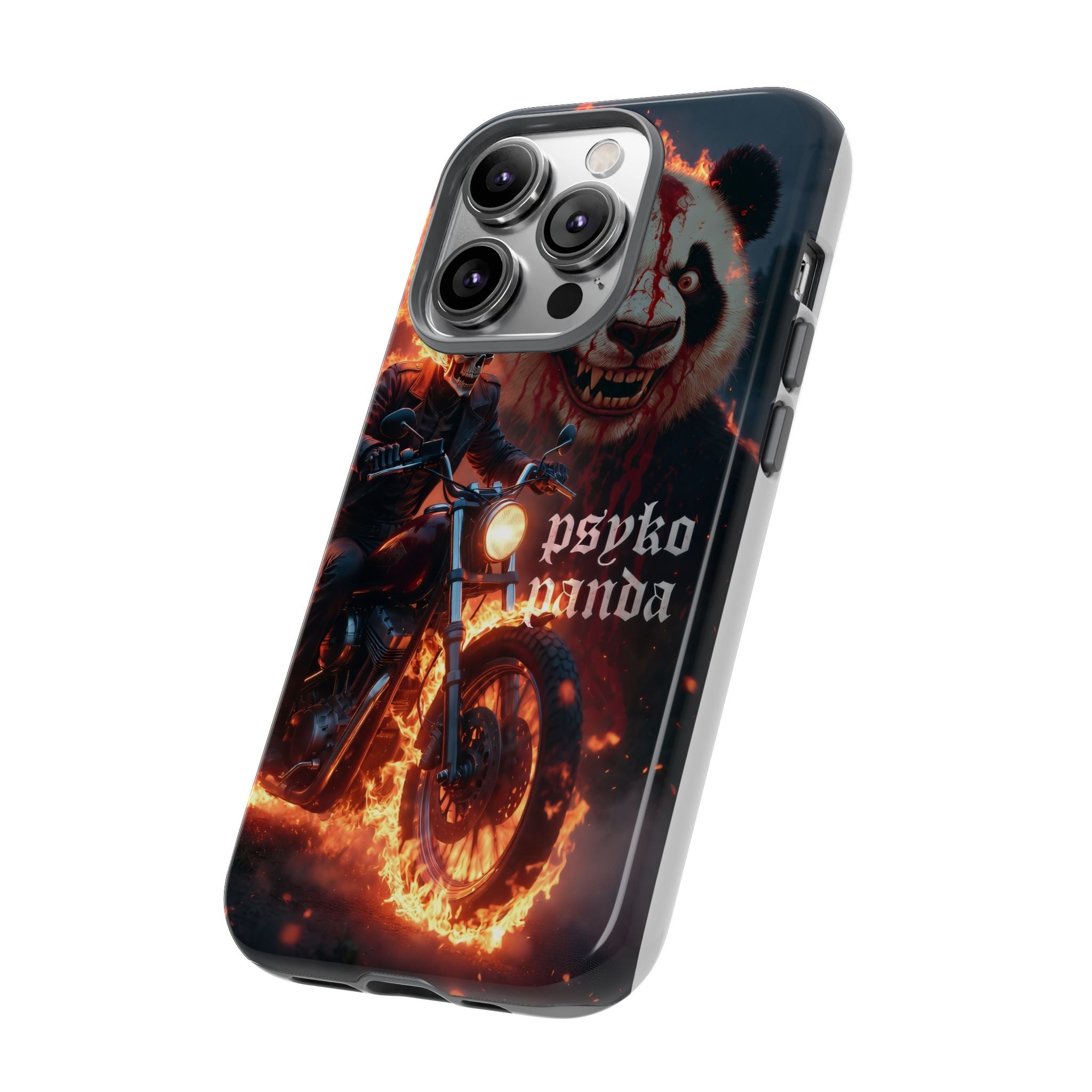 Psyko Panda Flaming Motorcycle Phone Case