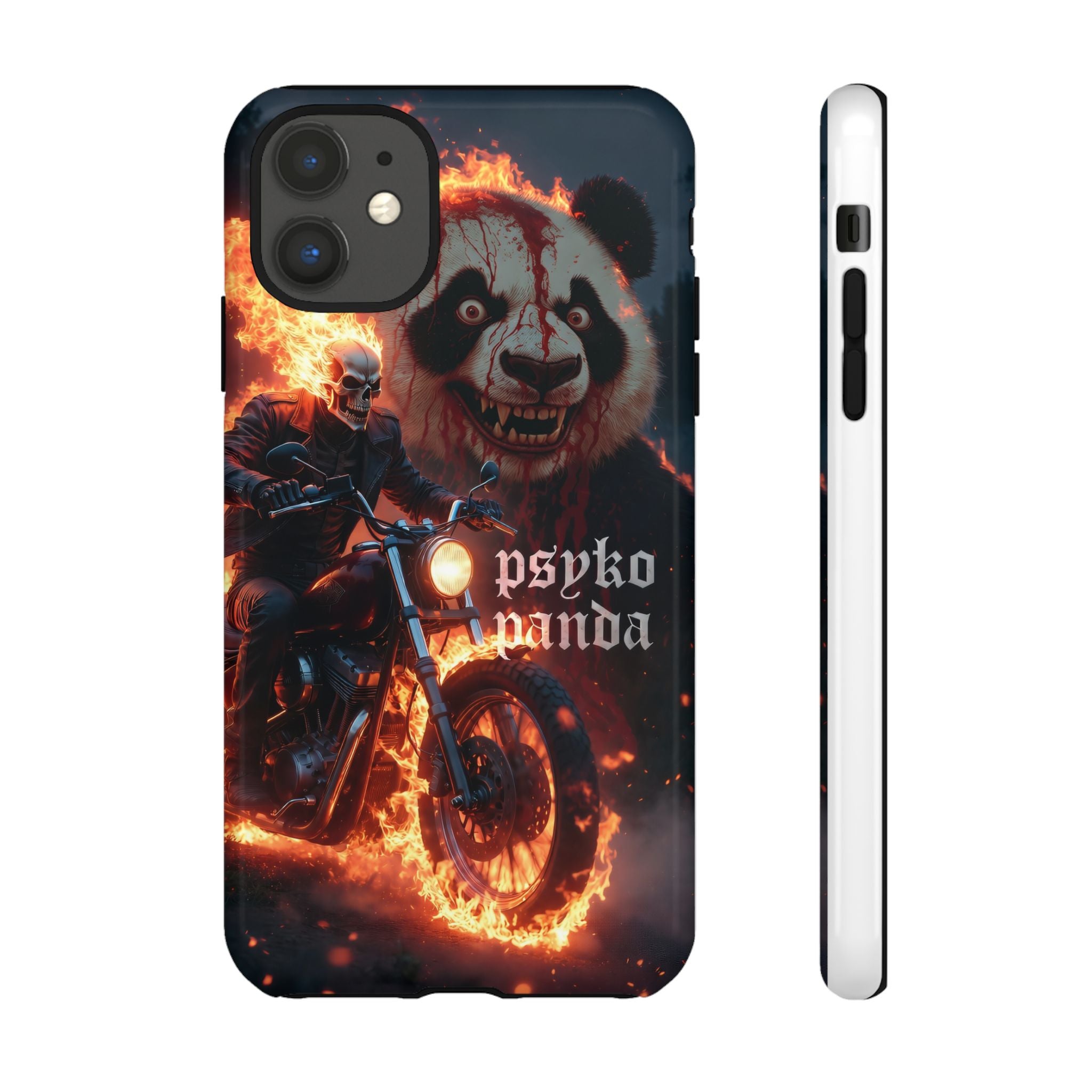 Psyko Panda Flaming Motorcycle Phone Case
