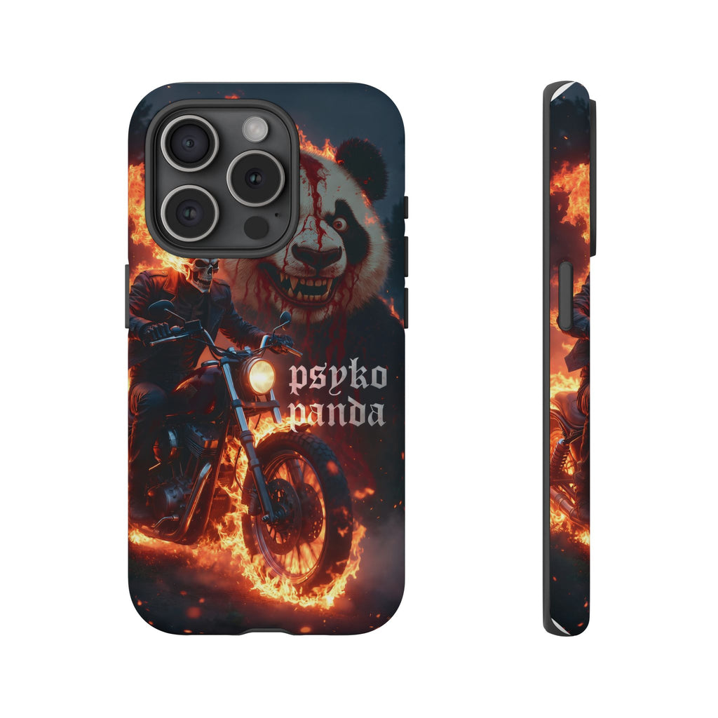 Psyko Panda Flaming Motorcycle Phone Case