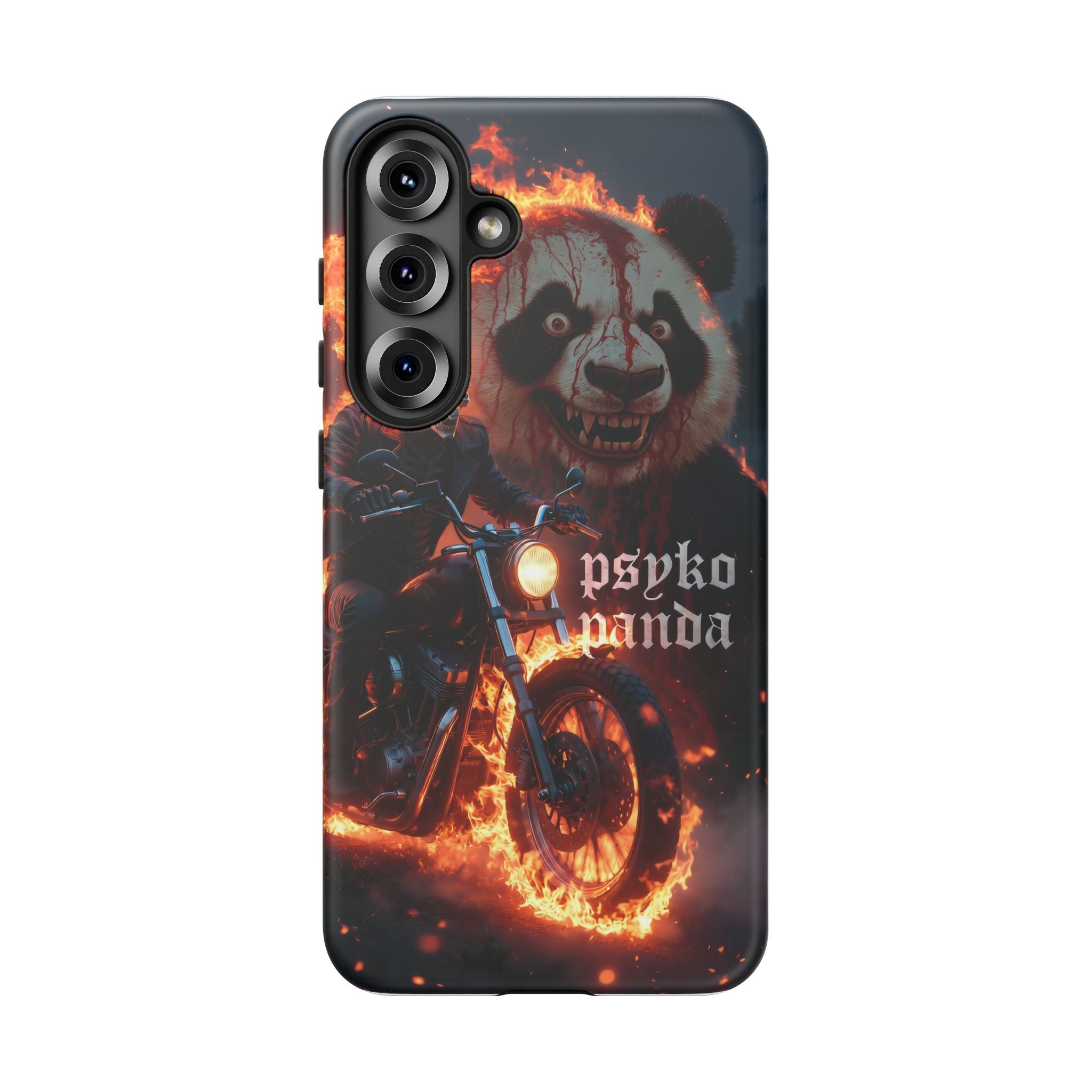Psyko Panda Flaming Motorcycle Phone Case