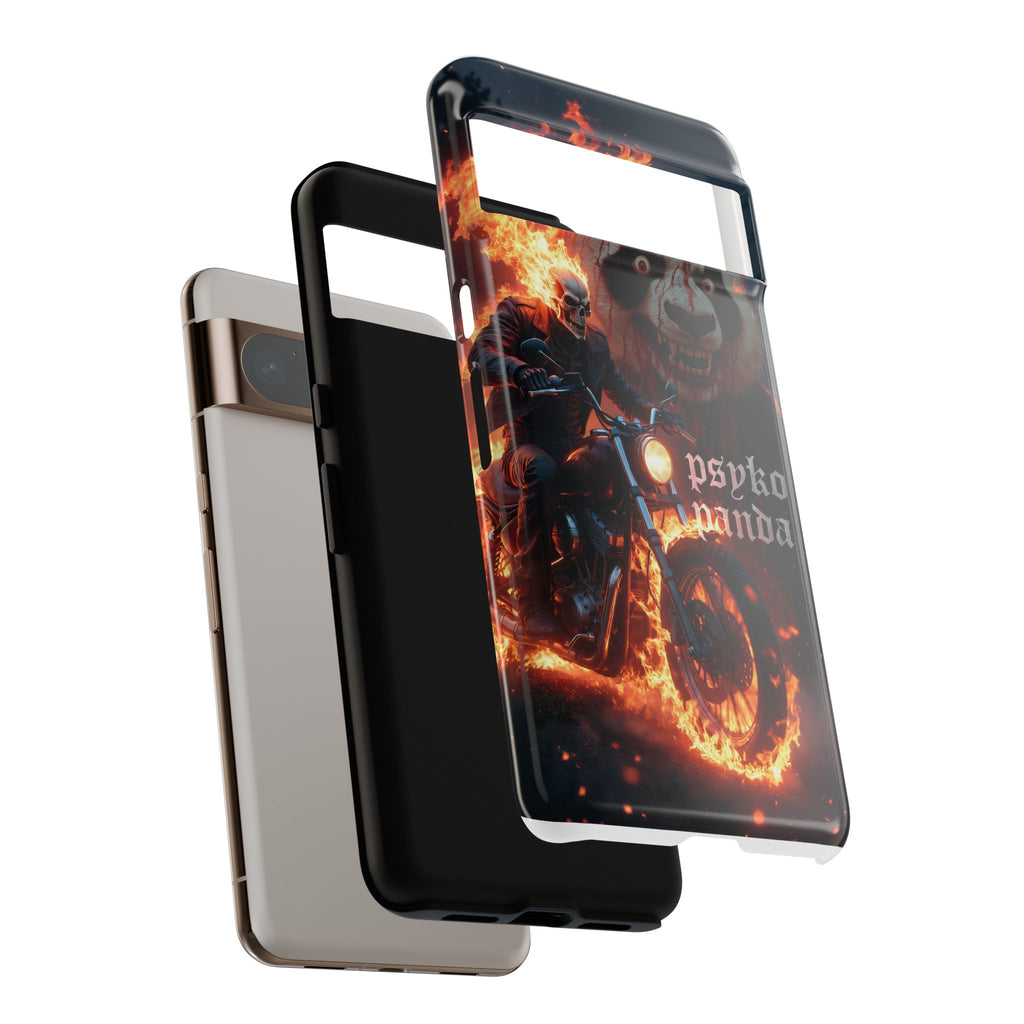 Psyko Panda Flaming Motorcycle Phone Case