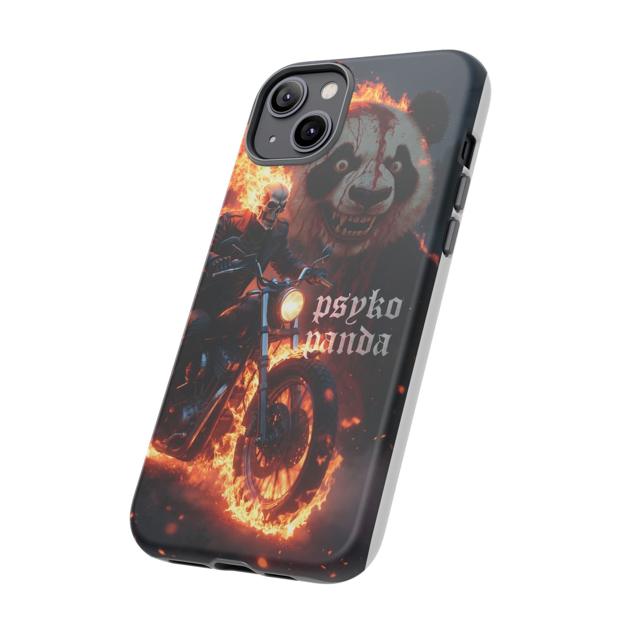Psyko Panda Flaming Motorcycle Phone Case