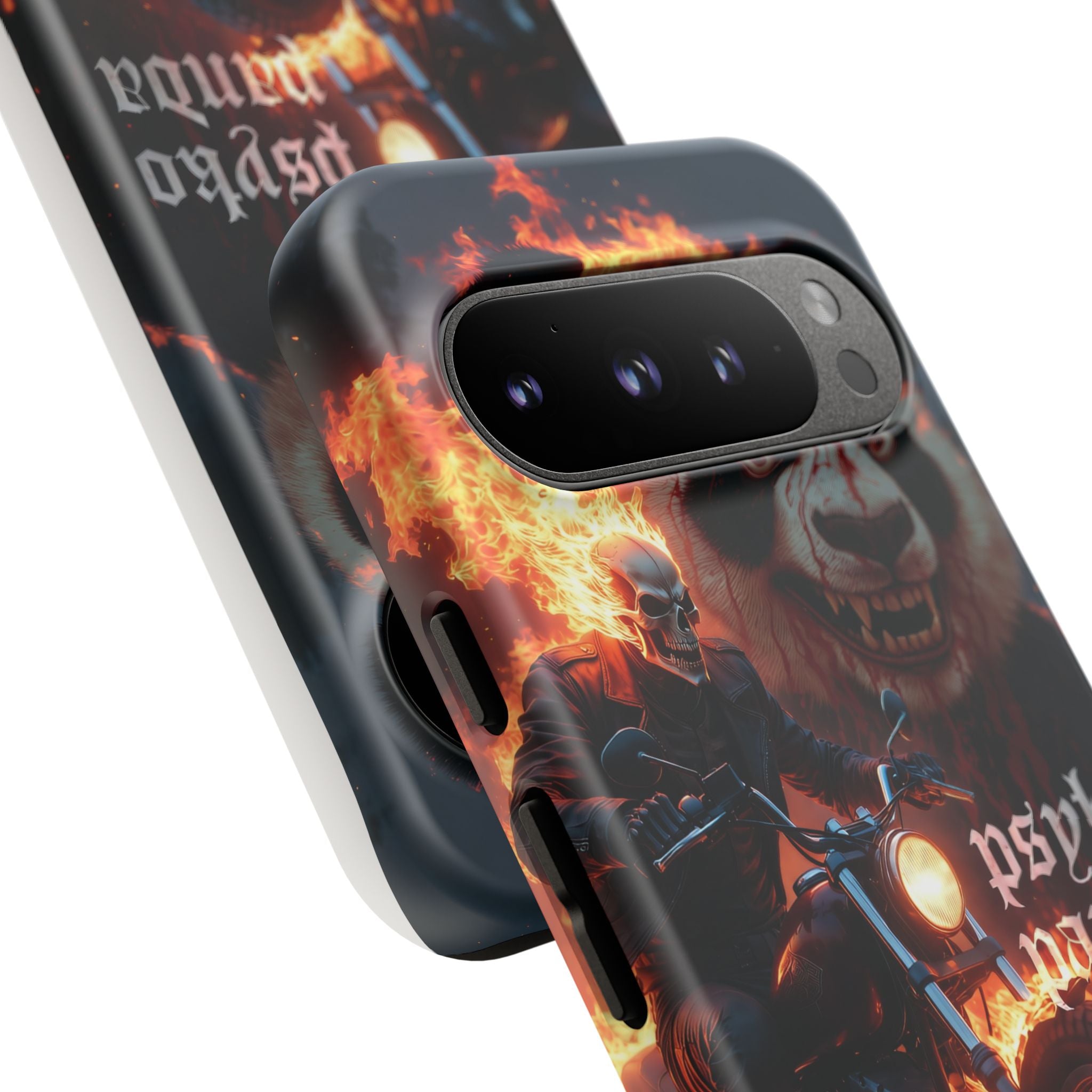 Psyko Panda Flaming Motorcycle Phone Case