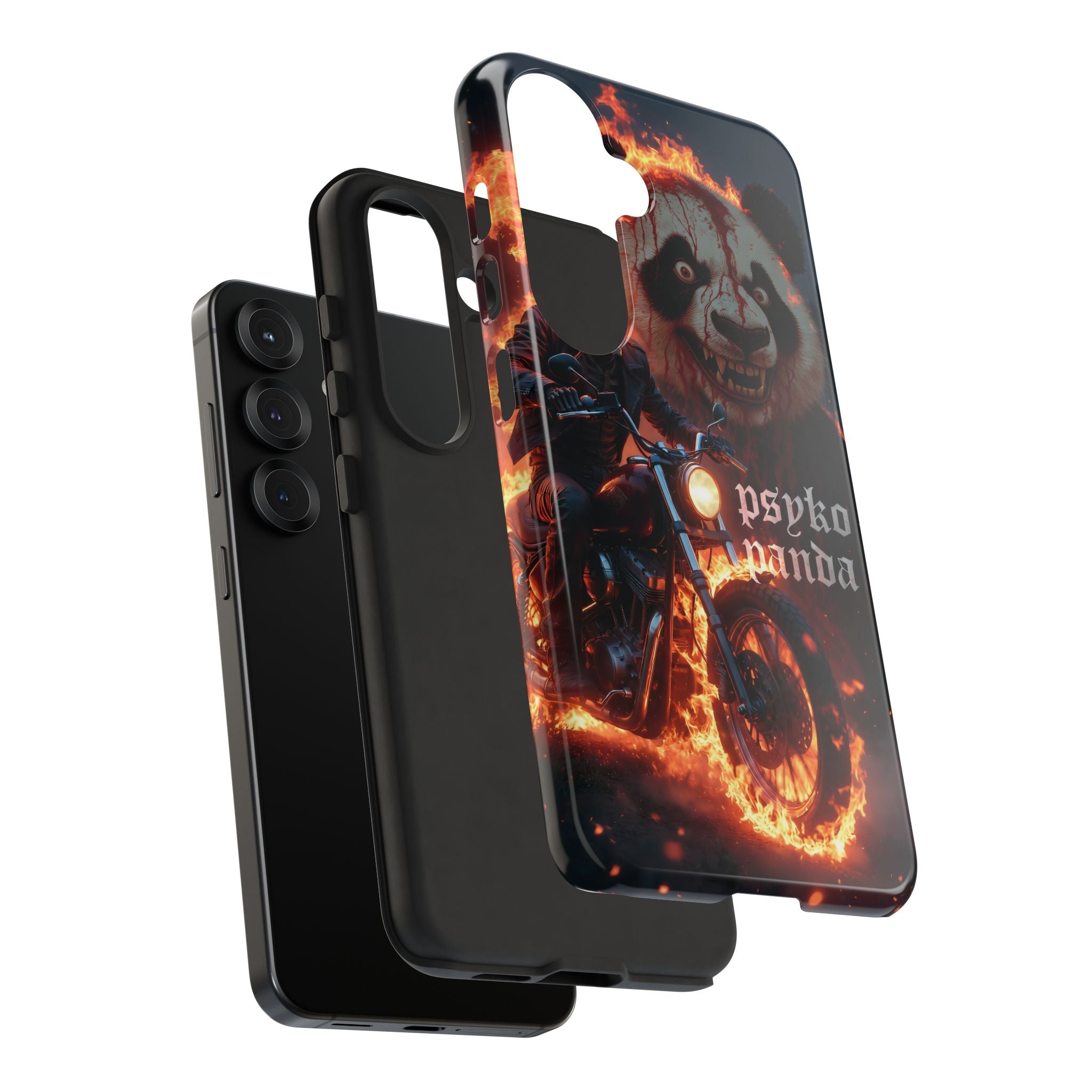 Psyko Panda Flaming Motorcycle Phone Case