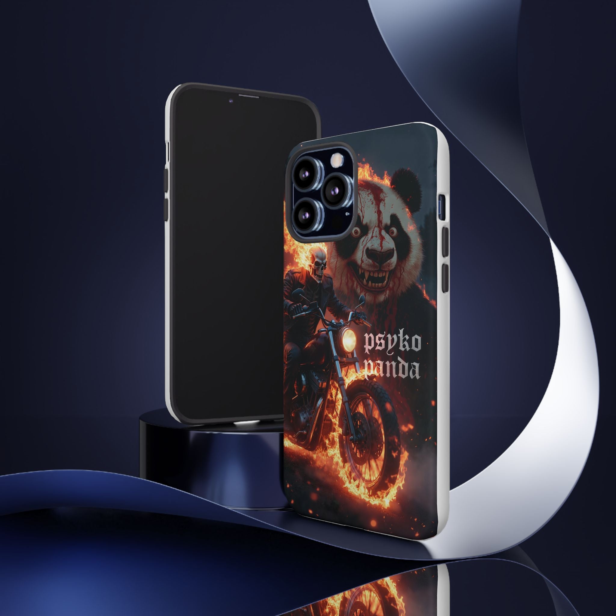 Psyko Panda Flaming Motorcycle Phone Case