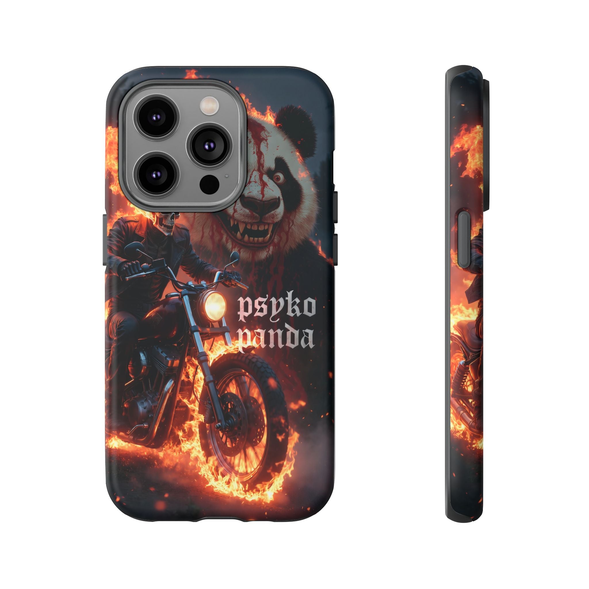 Psyko Panda Flaming Motorcycle Phone Case