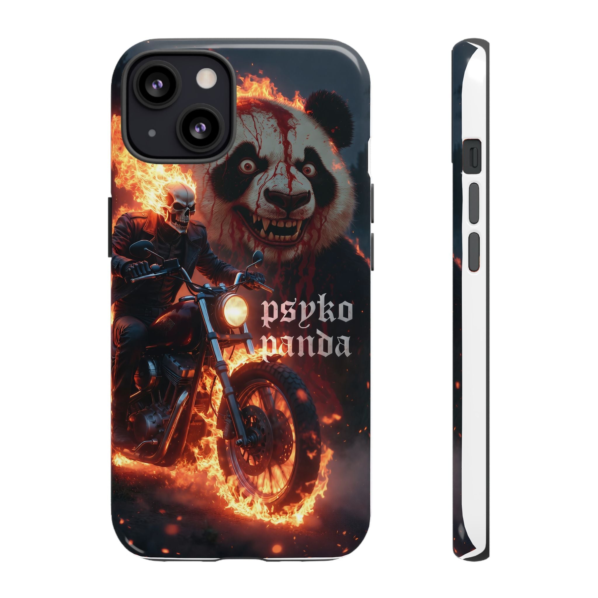 Psyko Panda Flaming Motorcycle Phone Case