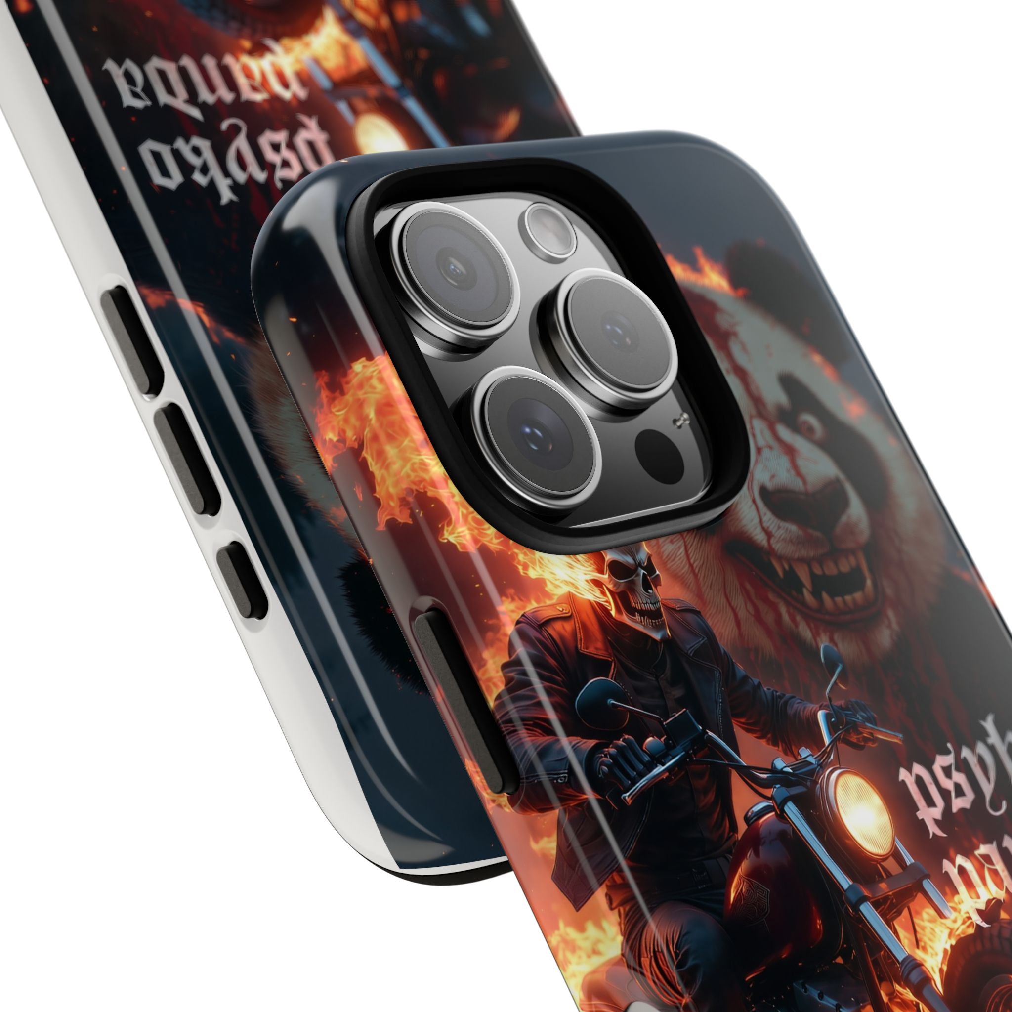 Psyko Panda Flaming Motorcycle Phone Case