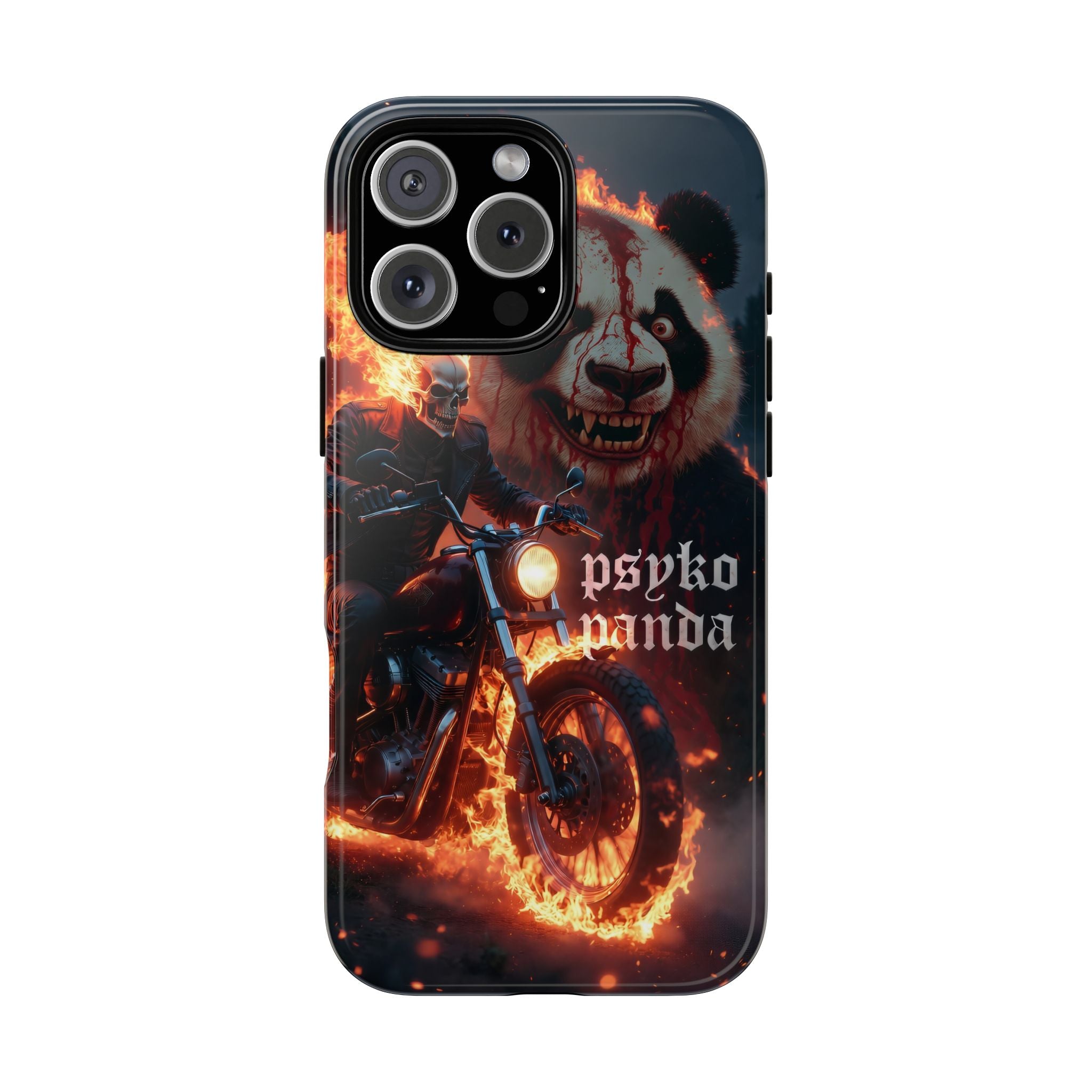 Psyko Panda Flaming Motorcycle Phone Case