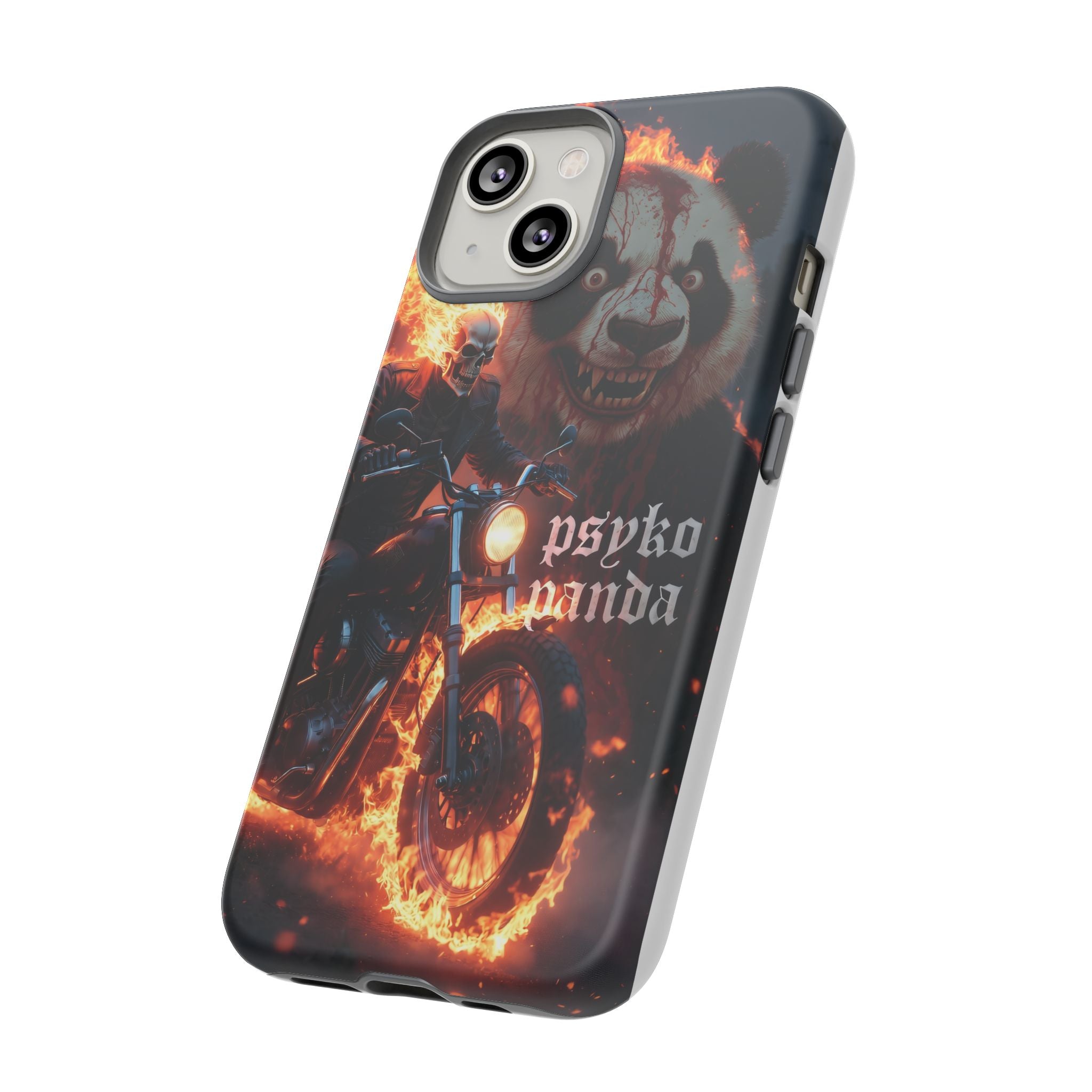 Psyko Panda Flaming Motorcycle Phone Case