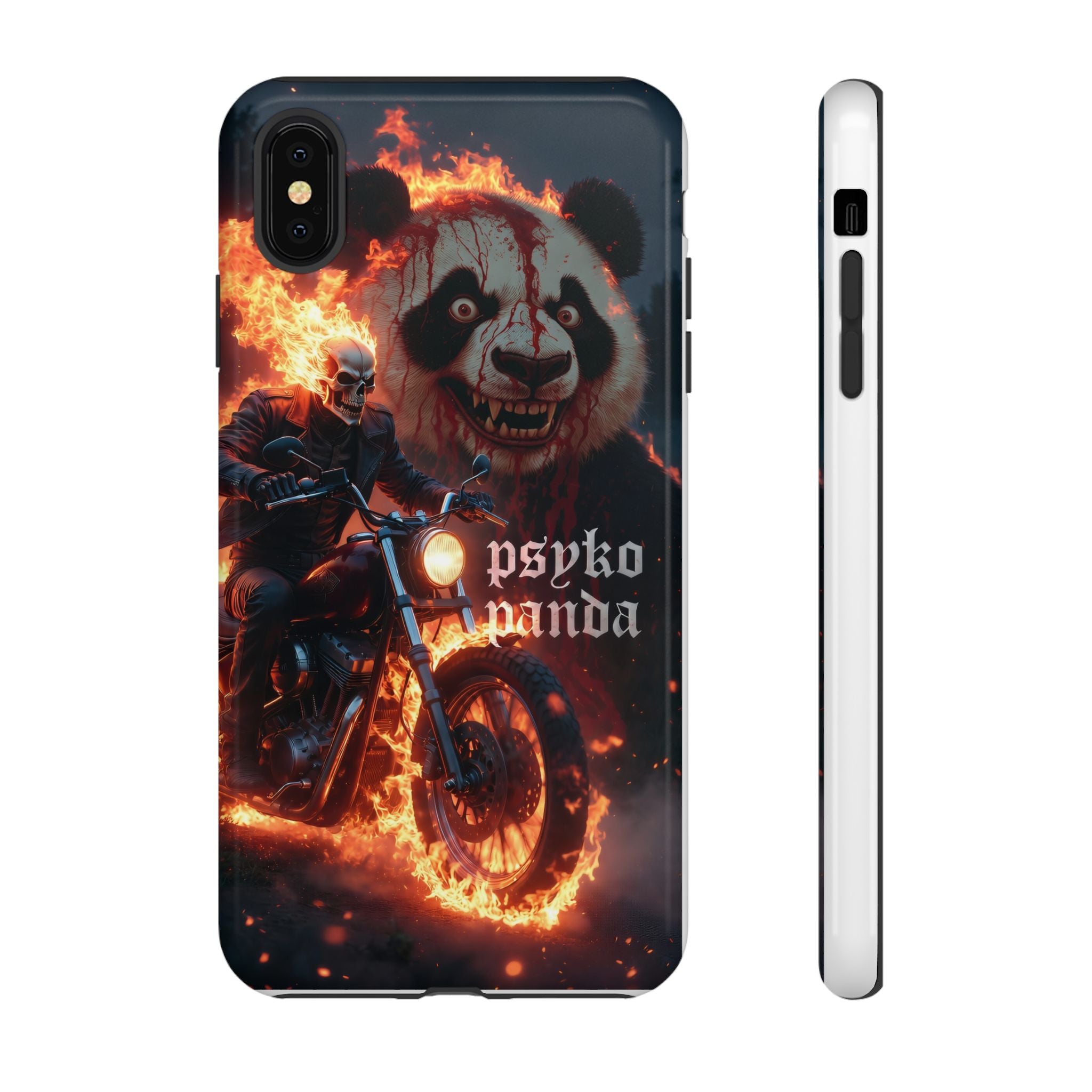 Psyko Panda Flaming Motorcycle Phone Case