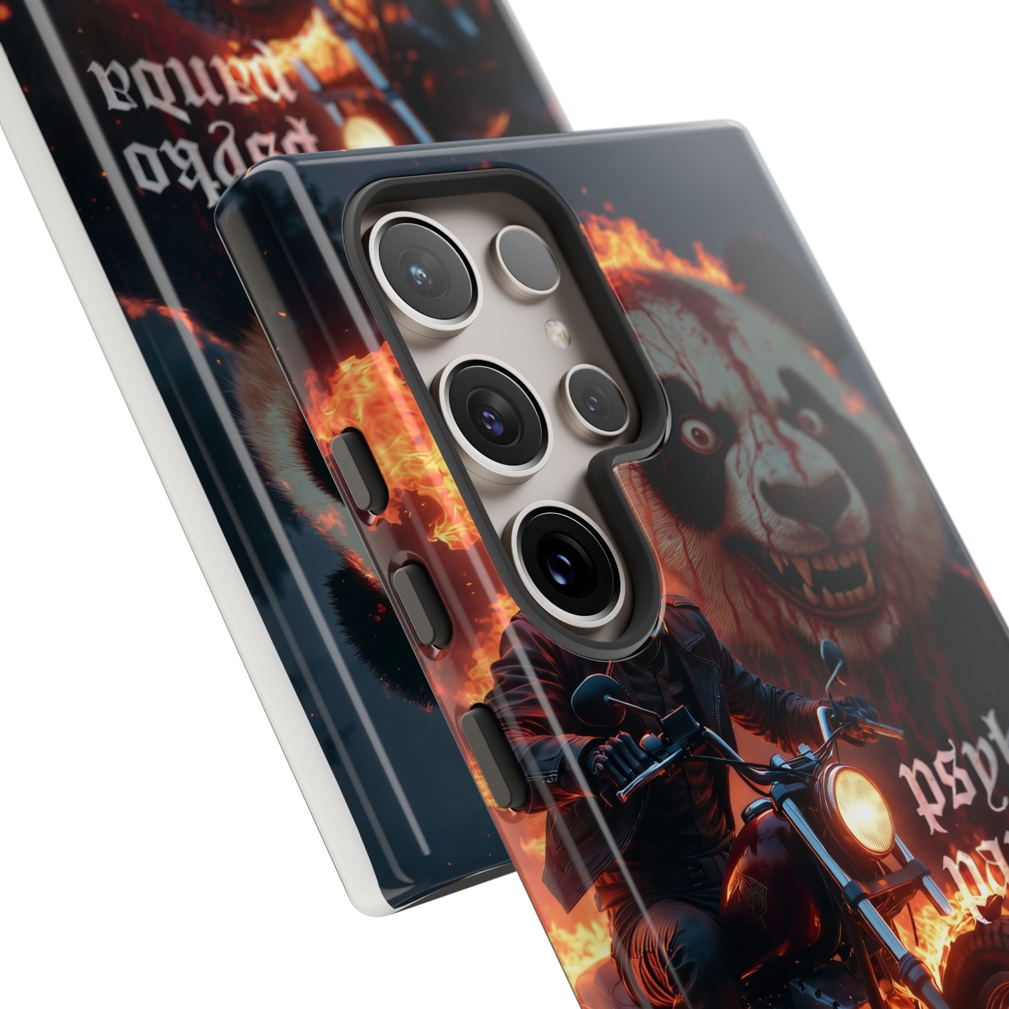 Psyko Panda Flaming Motorcycle Phone Case