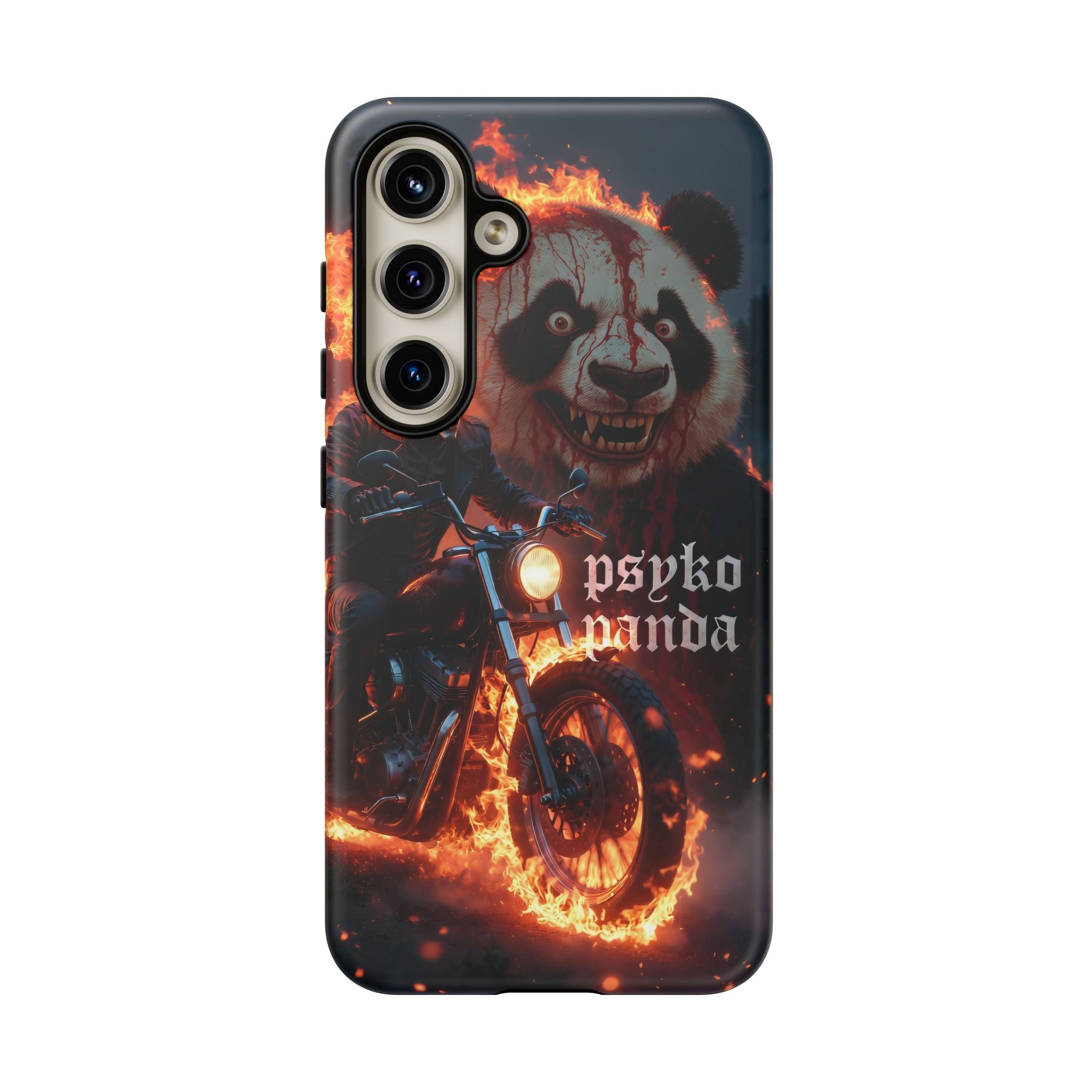 Psyko Panda Flaming Motorcycle Phone Case