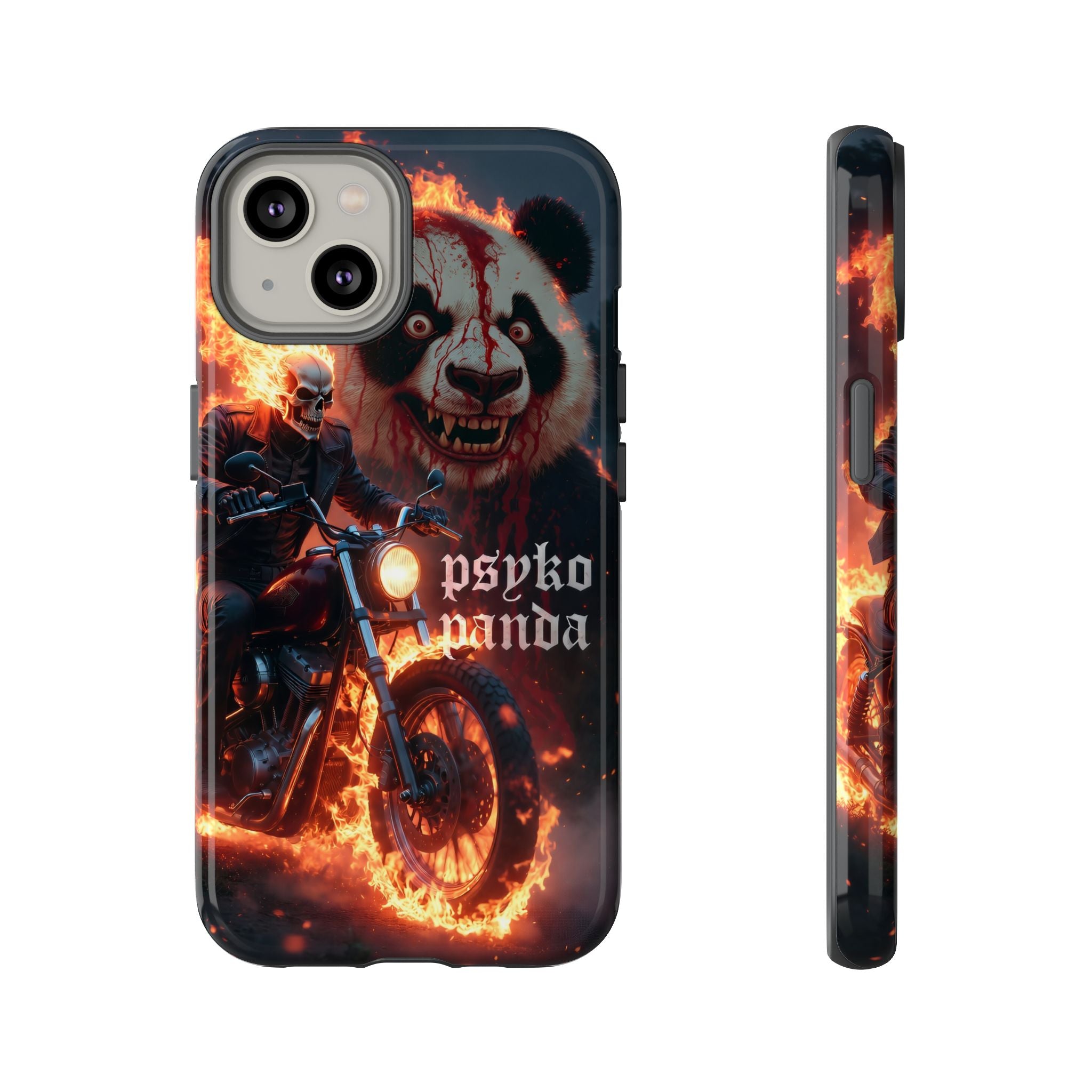 Psyko Panda Flaming Motorcycle Phone Case