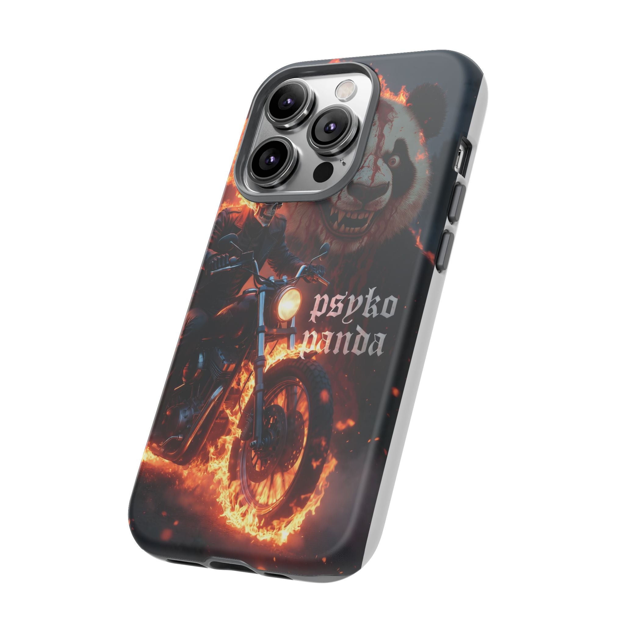 Psyko Panda Flaming Motorcycle Phone Case