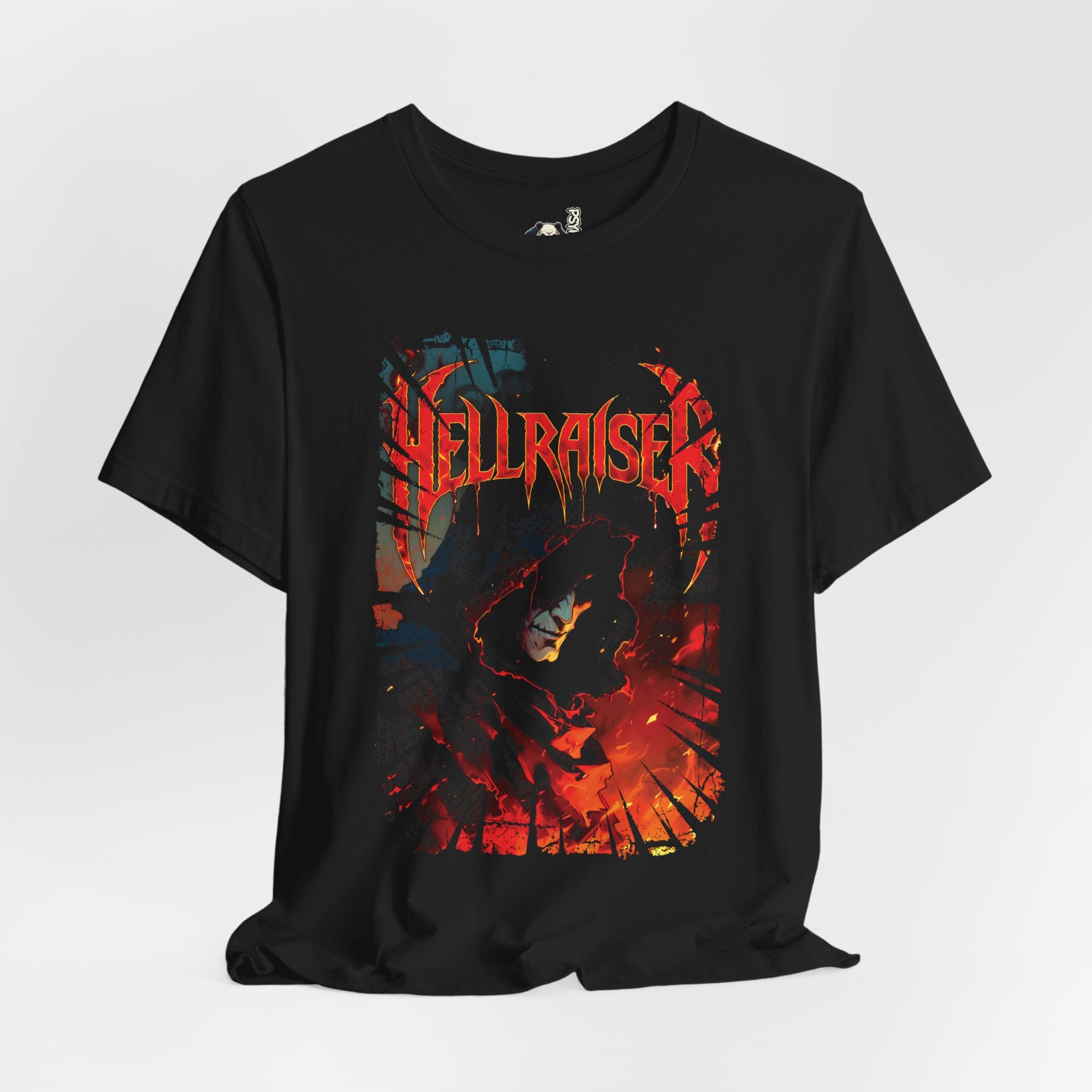 Hellraiser Graphic Tee — Dark Horror Skull & Flames Band-Style T-Shirt
