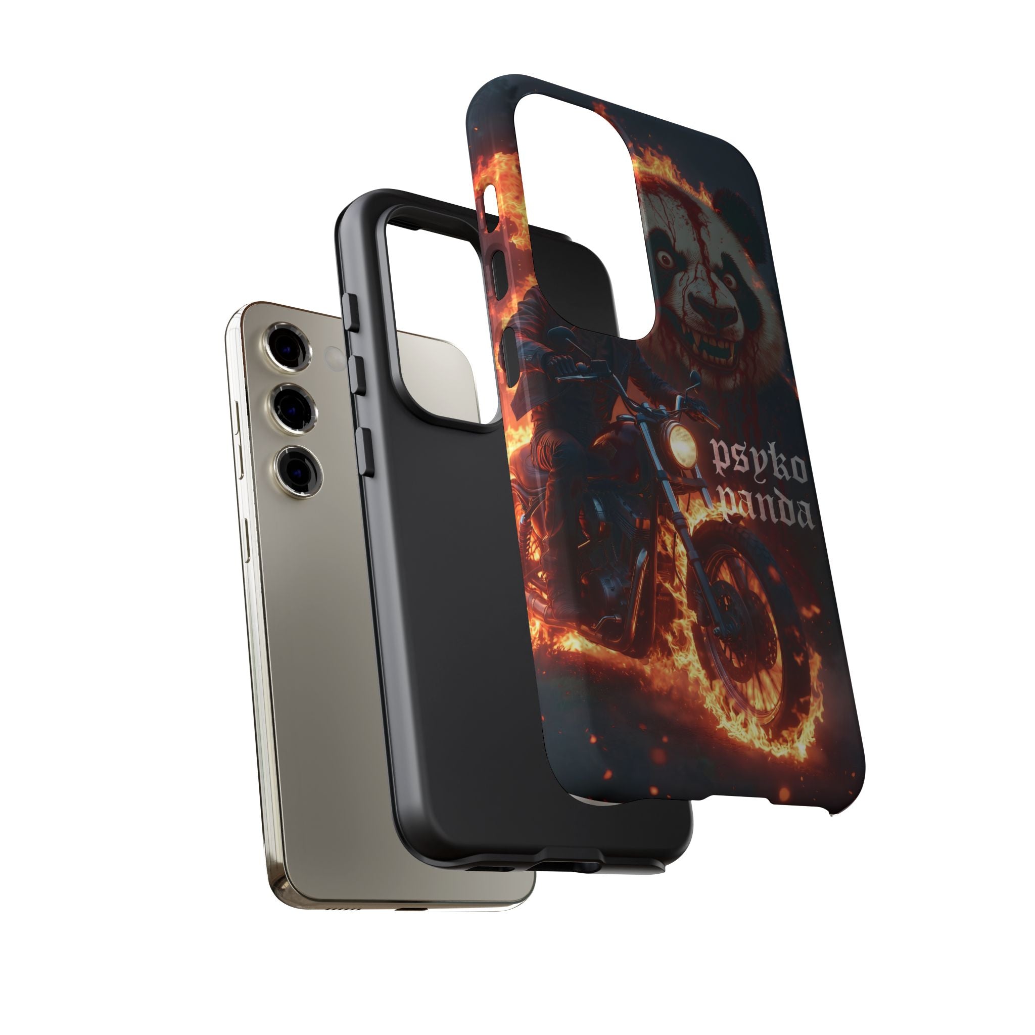 Psyko Panda Flaming Motorcycle Phone Case