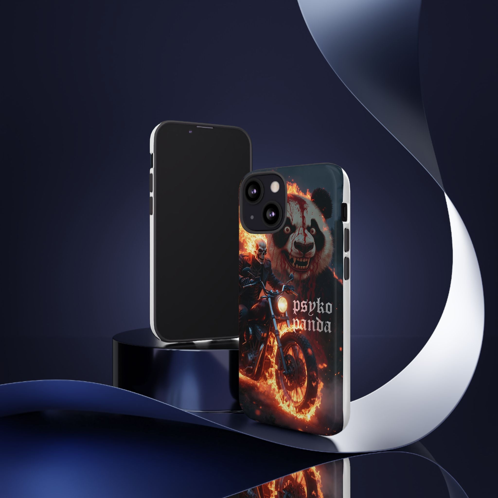 Psyko Panda Flaming Motorcycle Phone Case