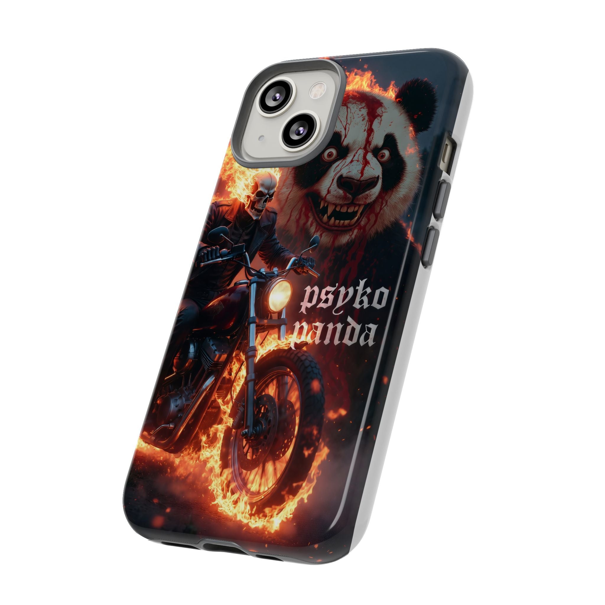 Psyko Panda Flaming Motorcycle Phone Case