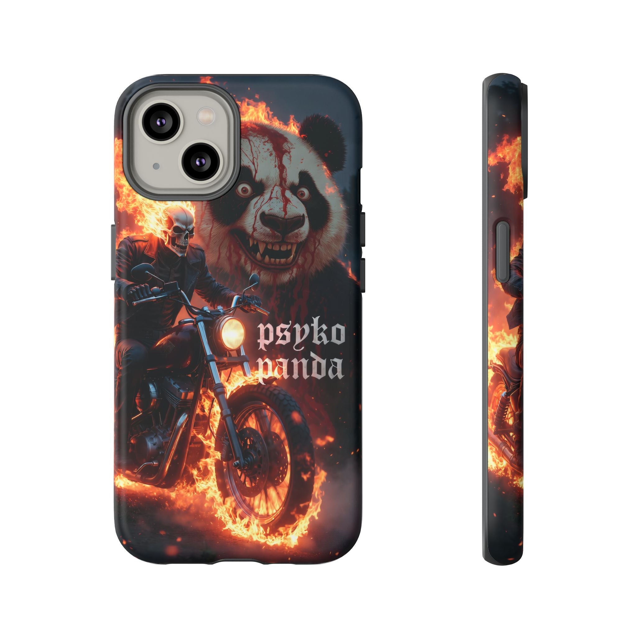 Psyko Panda Flaming Motorcycle Phone Case