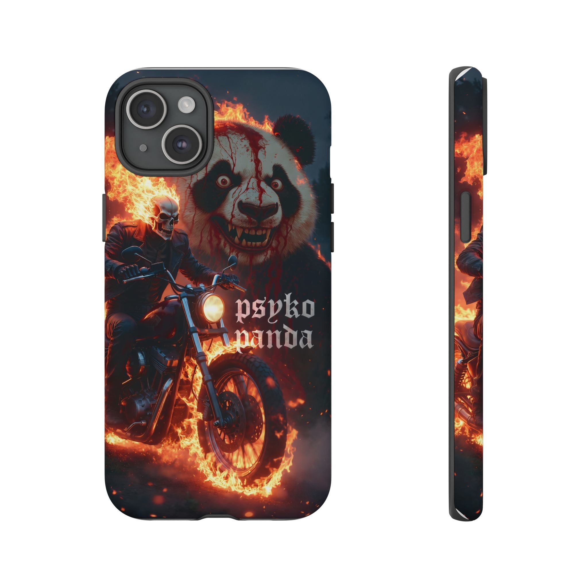 Psyko Panda Flaming Motorcycle Phone Case