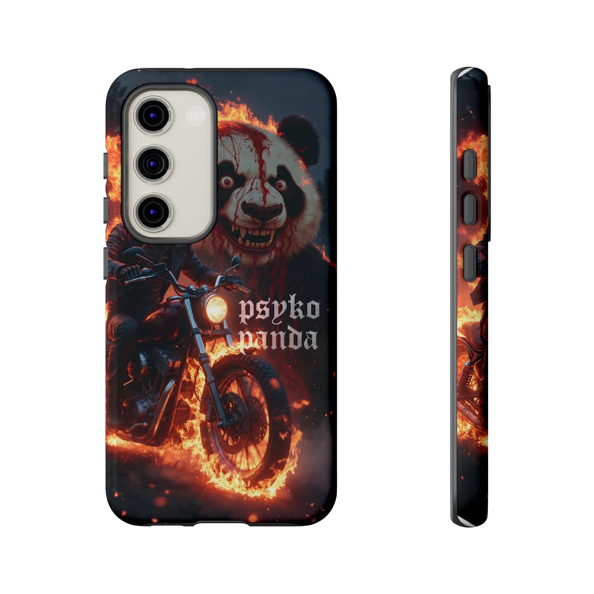 Psyko Panda Flaming Motorcycle Phone Case