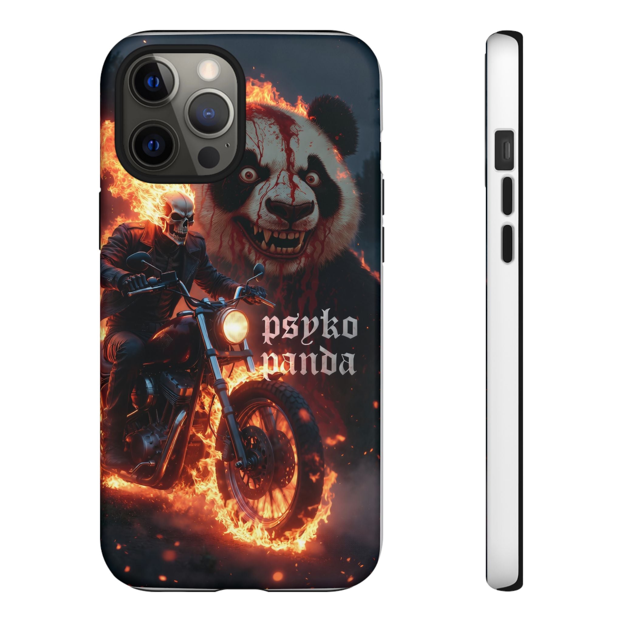 Psyko Panda Flaming Motorcycle Phone Case
