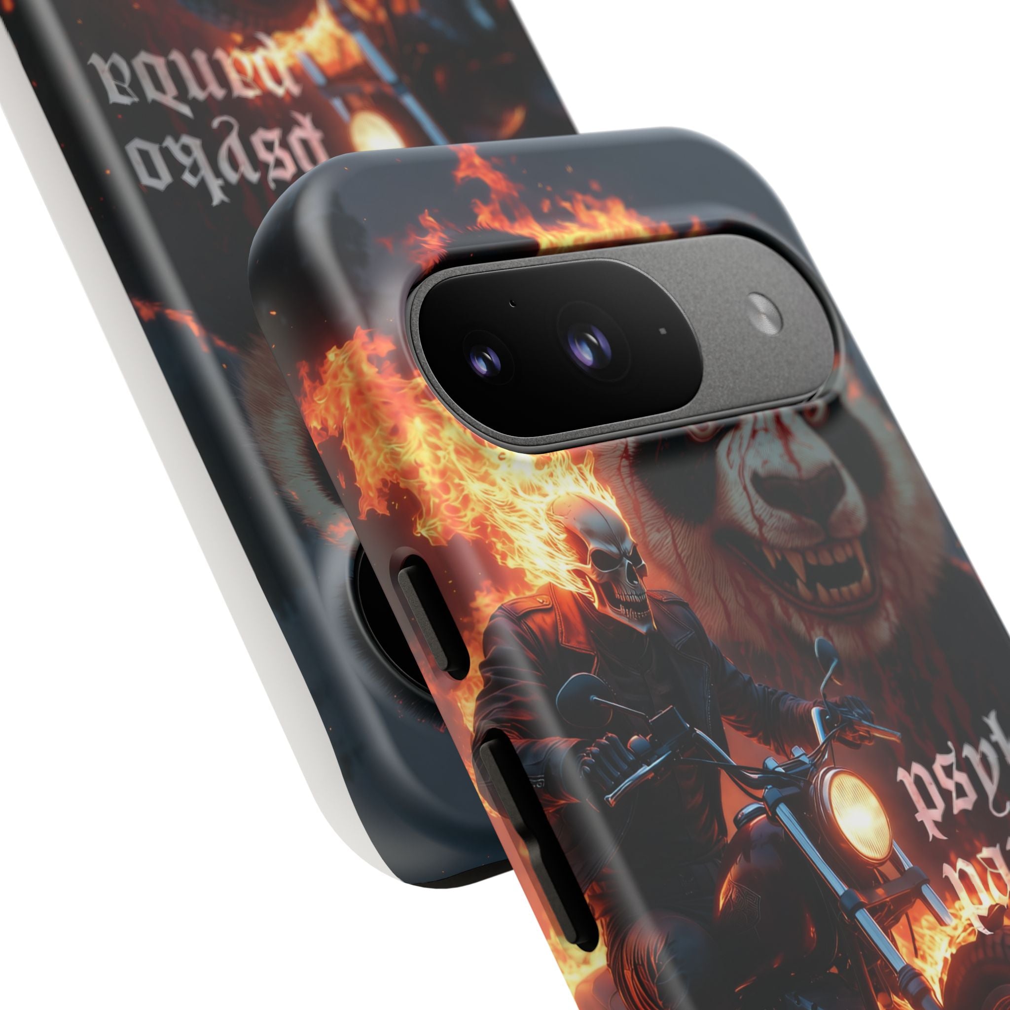 Psyko Panda Flaming Motorcycle Phone Case