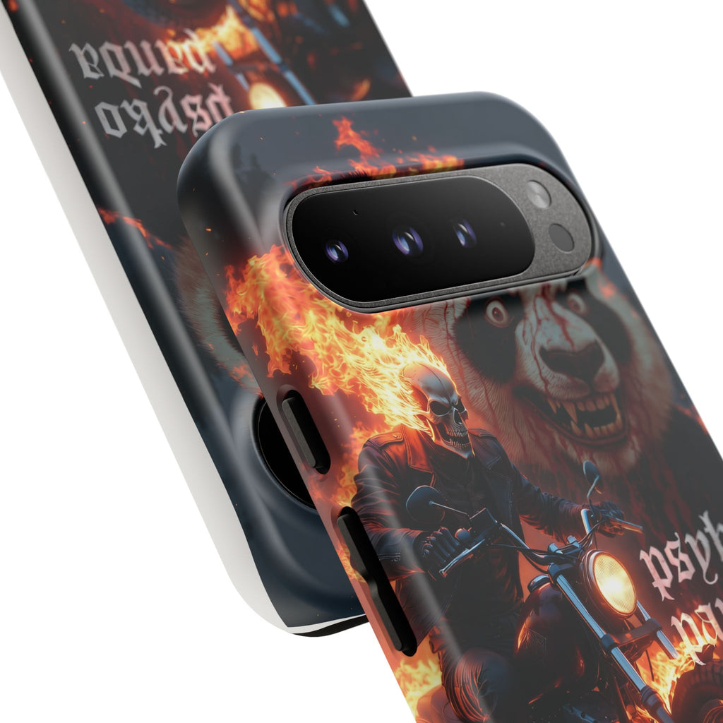 Psyko Panda Flaming Motorcycle Phone Case