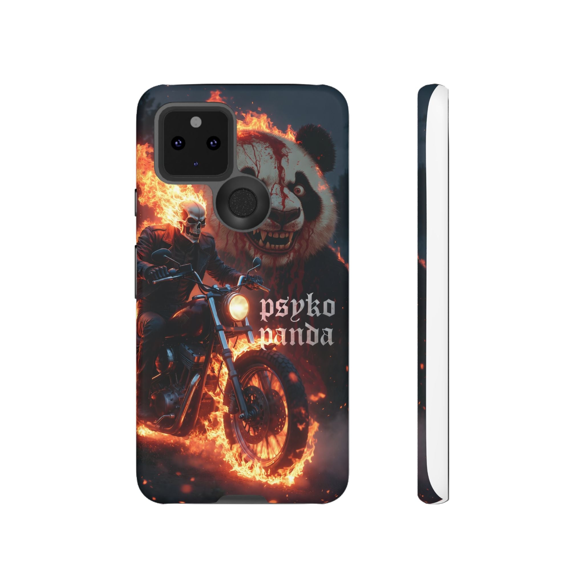 Psyko Panda Flaming Motorcycle Phone Case