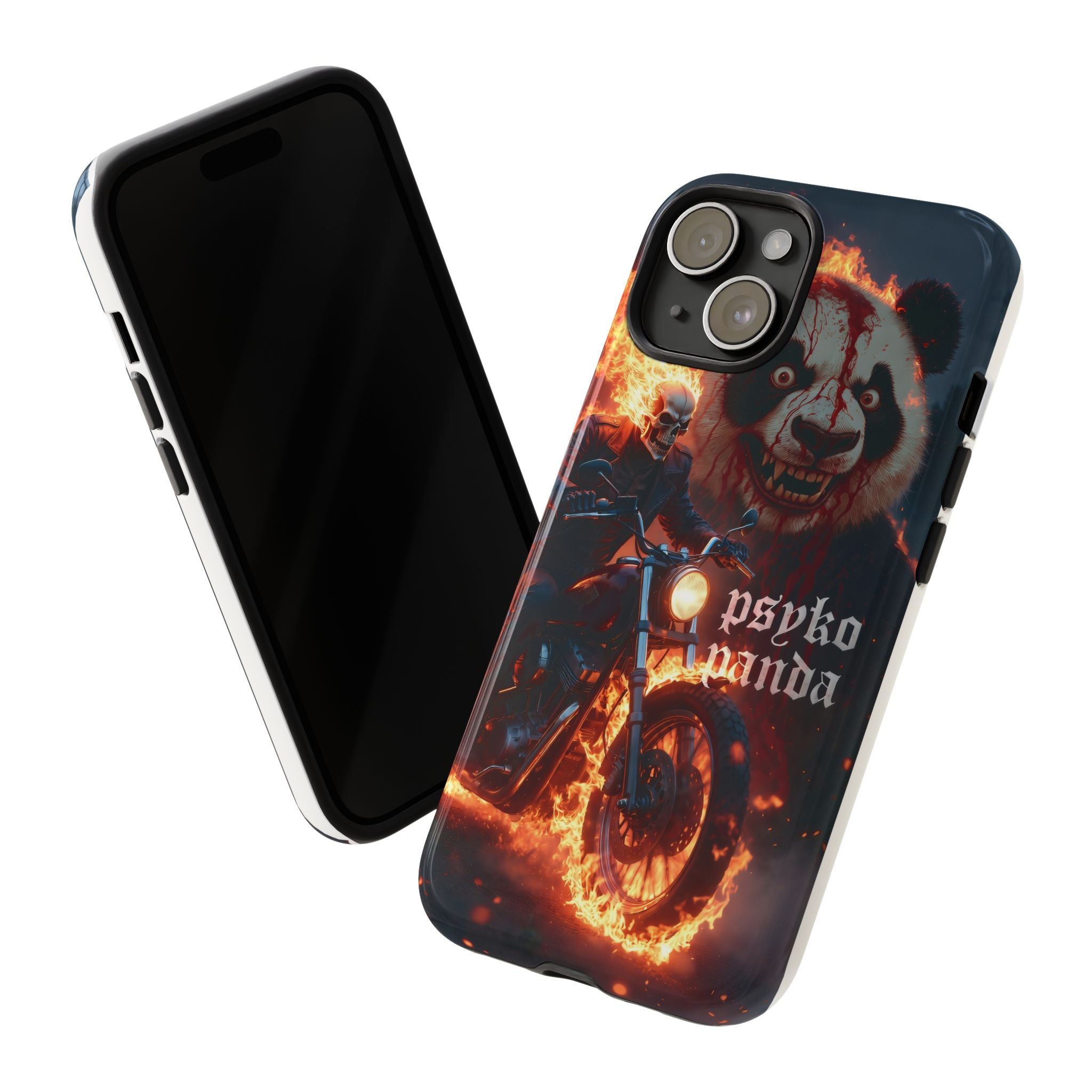 Psyko Panda Flaming Motorcycle Phone Case