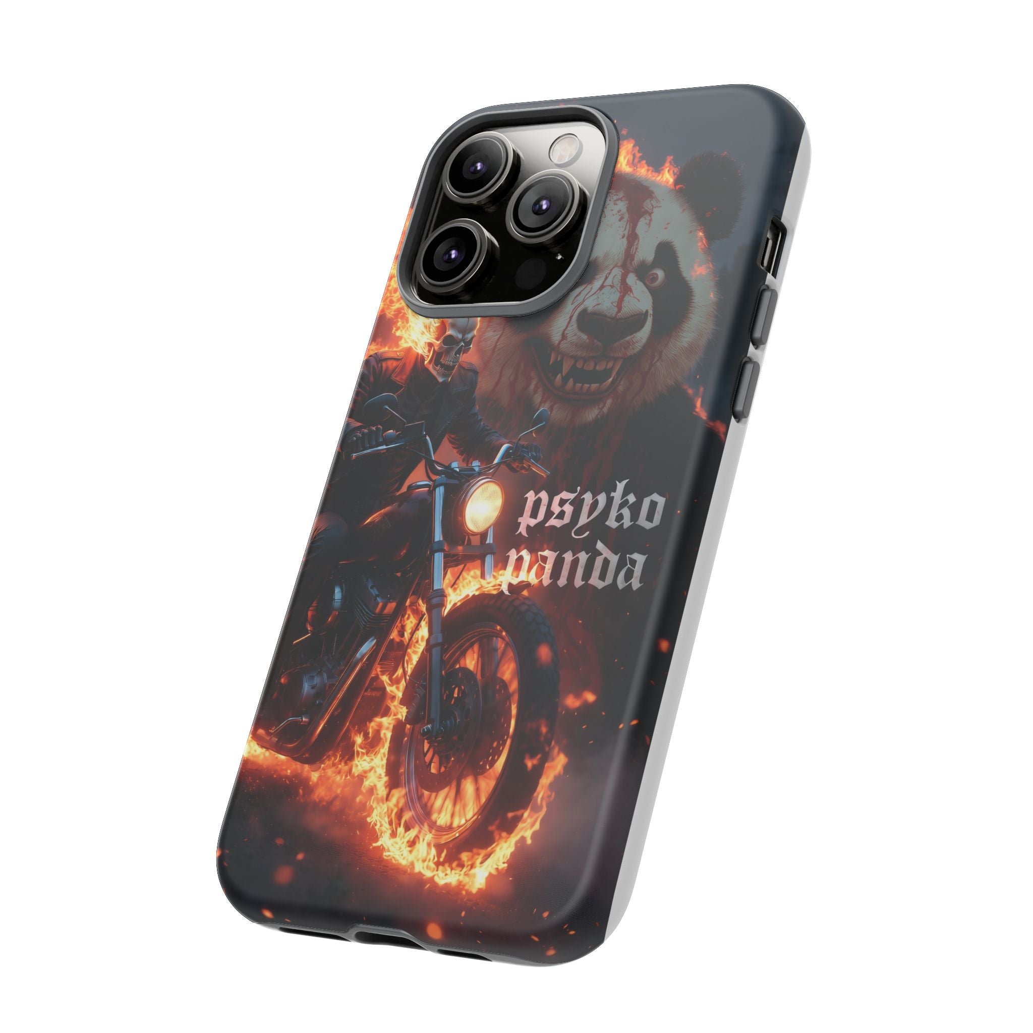 Psyko Panda Flaming Motorcycle Phone Case