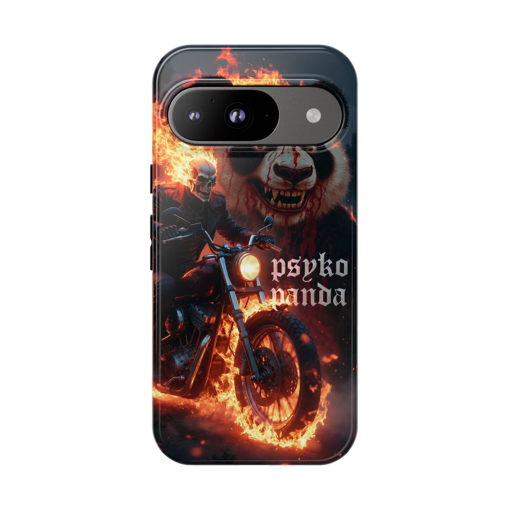Psyko Panda Flaming Motorcycle Phone Case