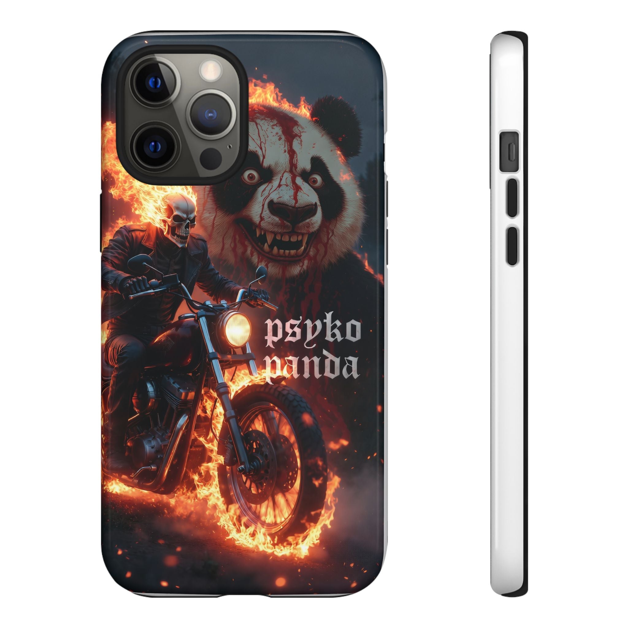Psyko Panda Flaming Motorcycle Phone Case