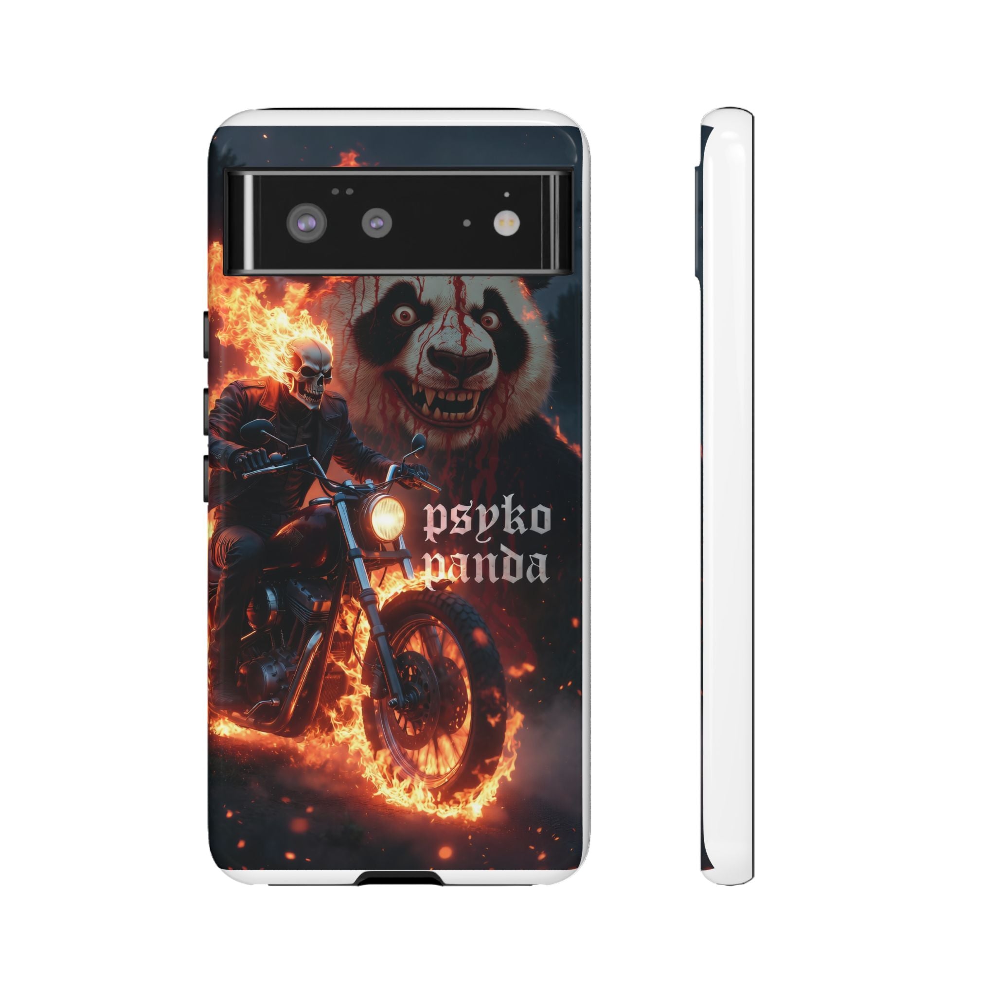 Psyko Panda Flaming Motorcycle Phone Case