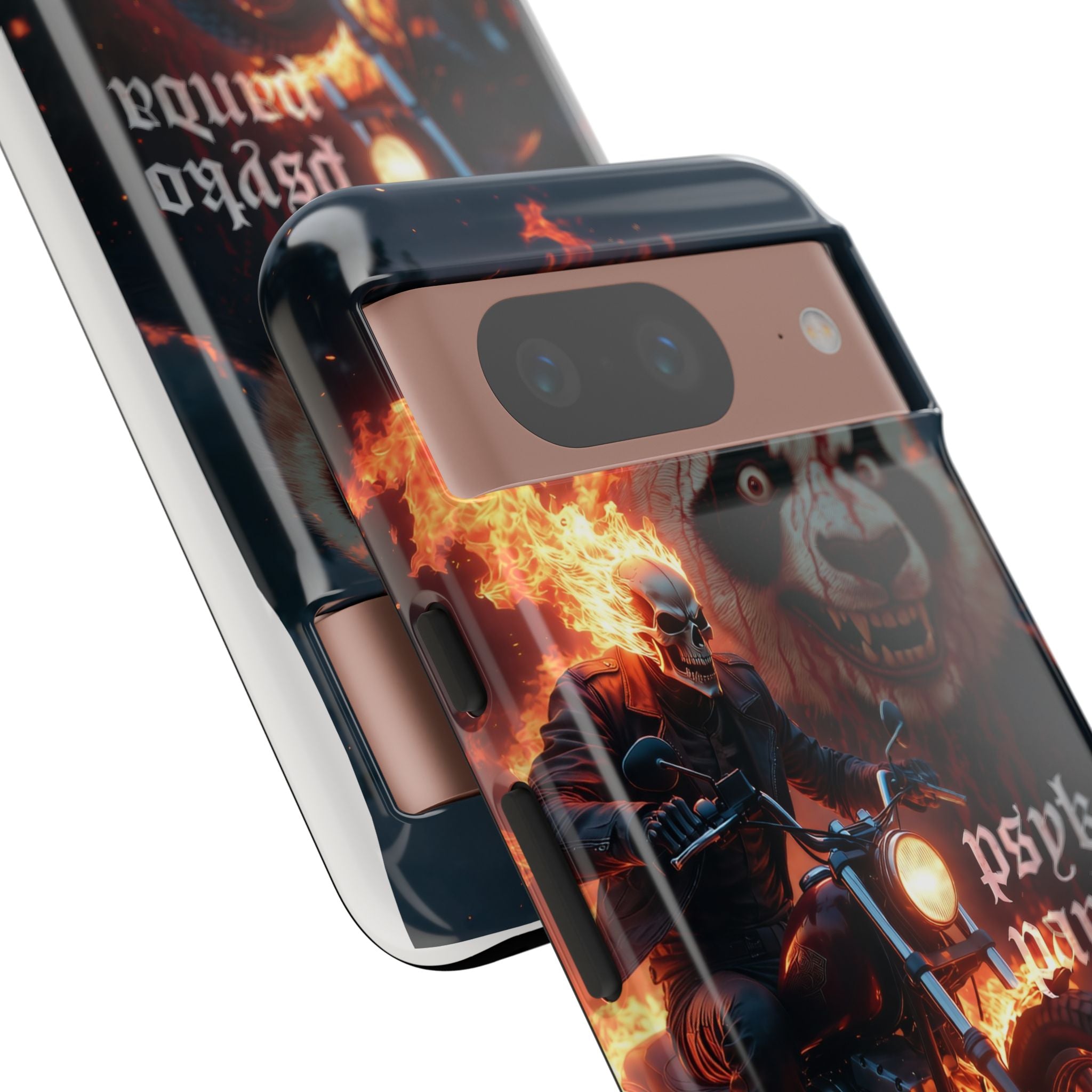 Psyko Panda Flaming Motorcycle Phone Case