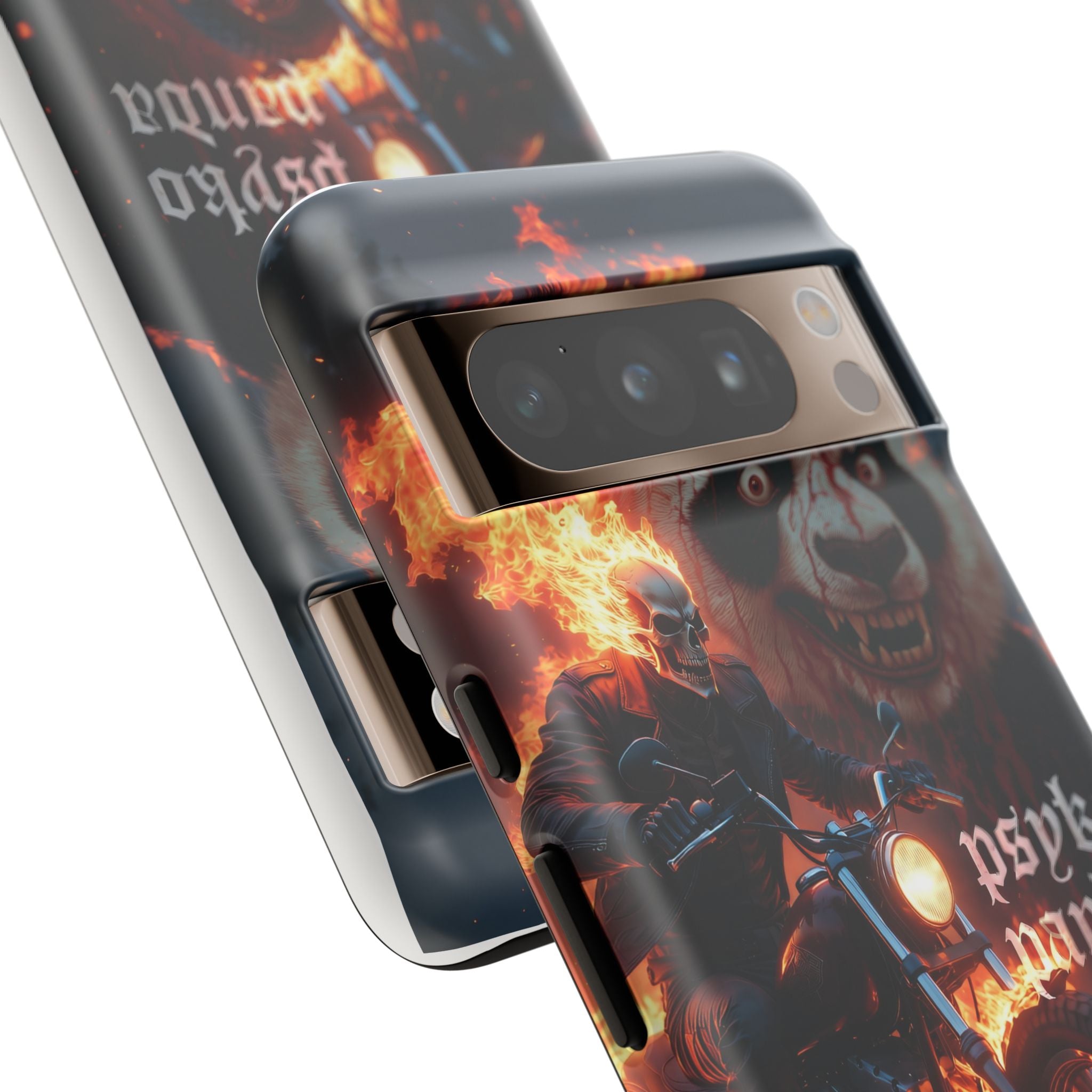 Psyko Panda Flaming Motorcycle Phone Case