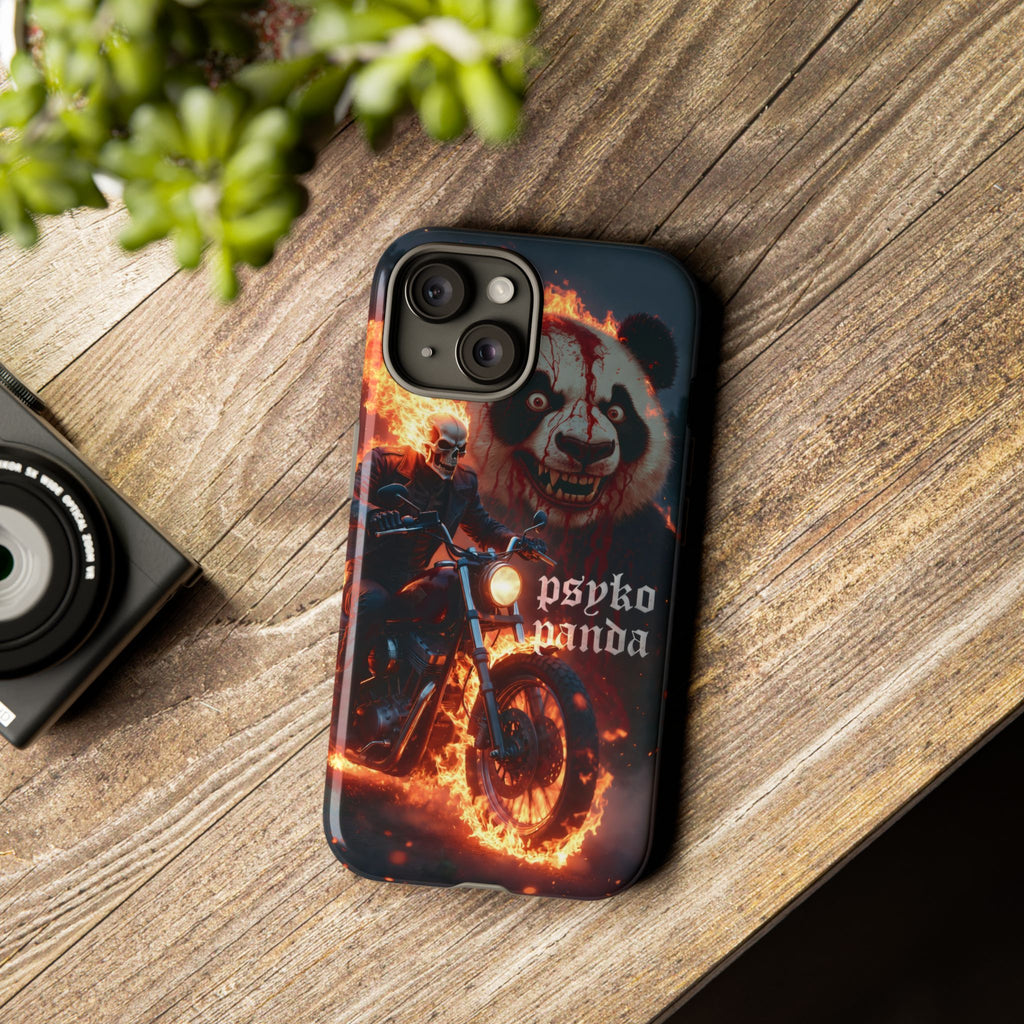 Psyko Panda Flaming Motorcycle Phone Case
