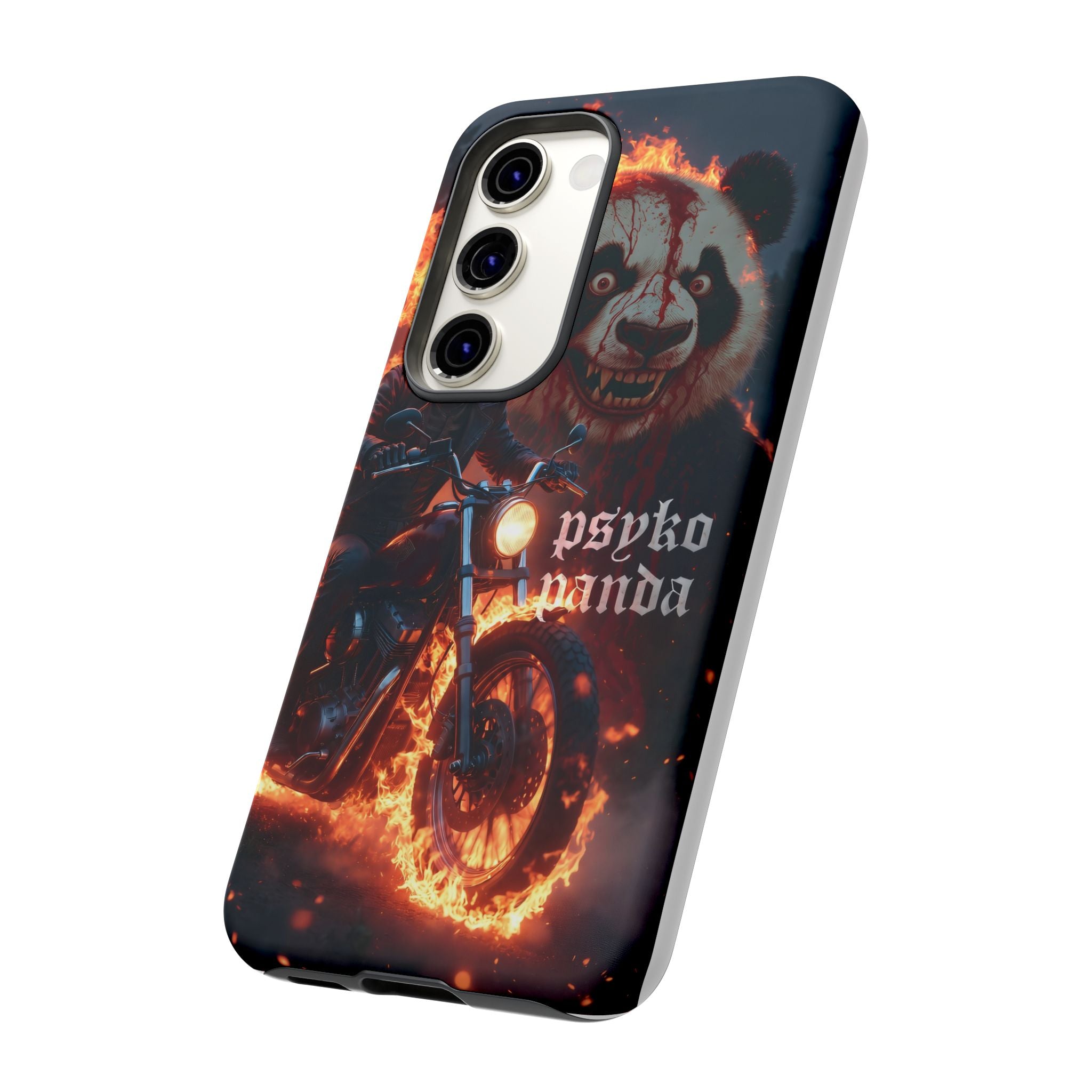 Psyko Panda Flaming Motorcycle Phone Case