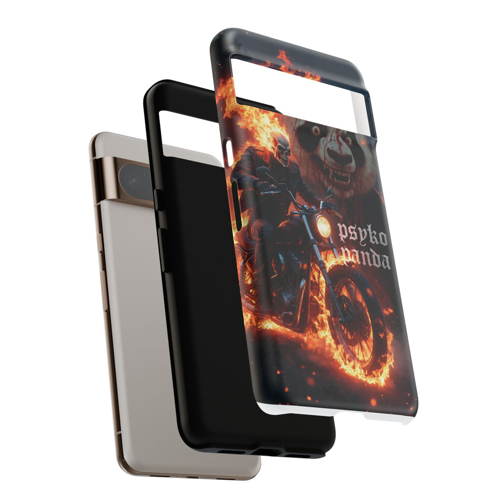 Psyko Panda Flaming Motorcycle Phone Case