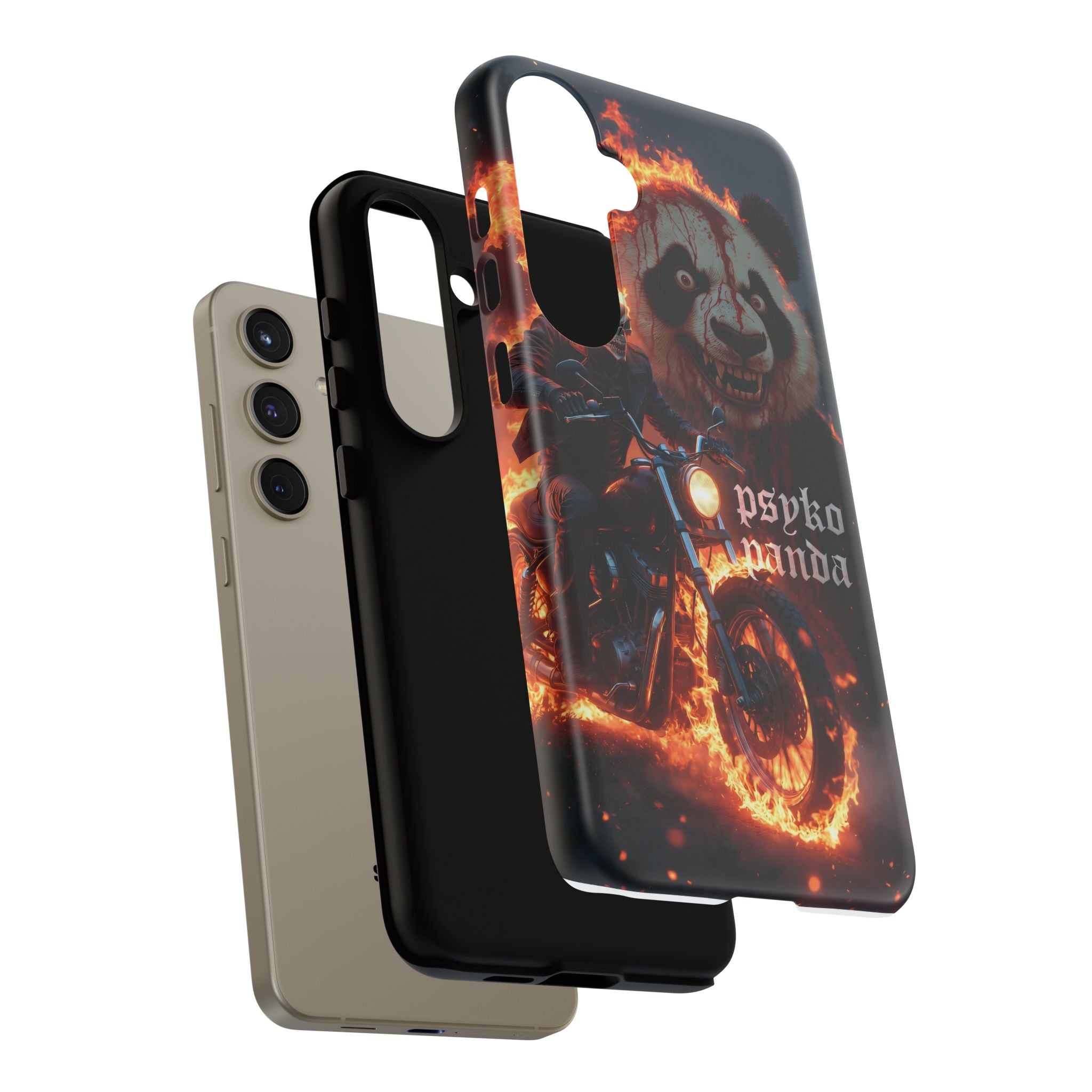 Psyko Panda Flaming Motorcycle Phone Case