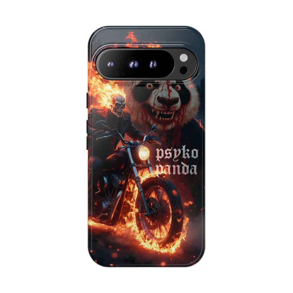 Psyko Panda Flaming Motorcycle Phone Case