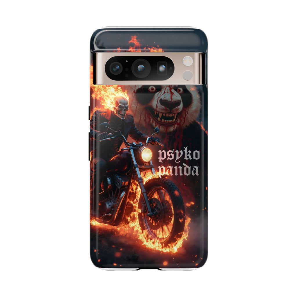 Psyko Panda Flaming Motorcycle Phone Case