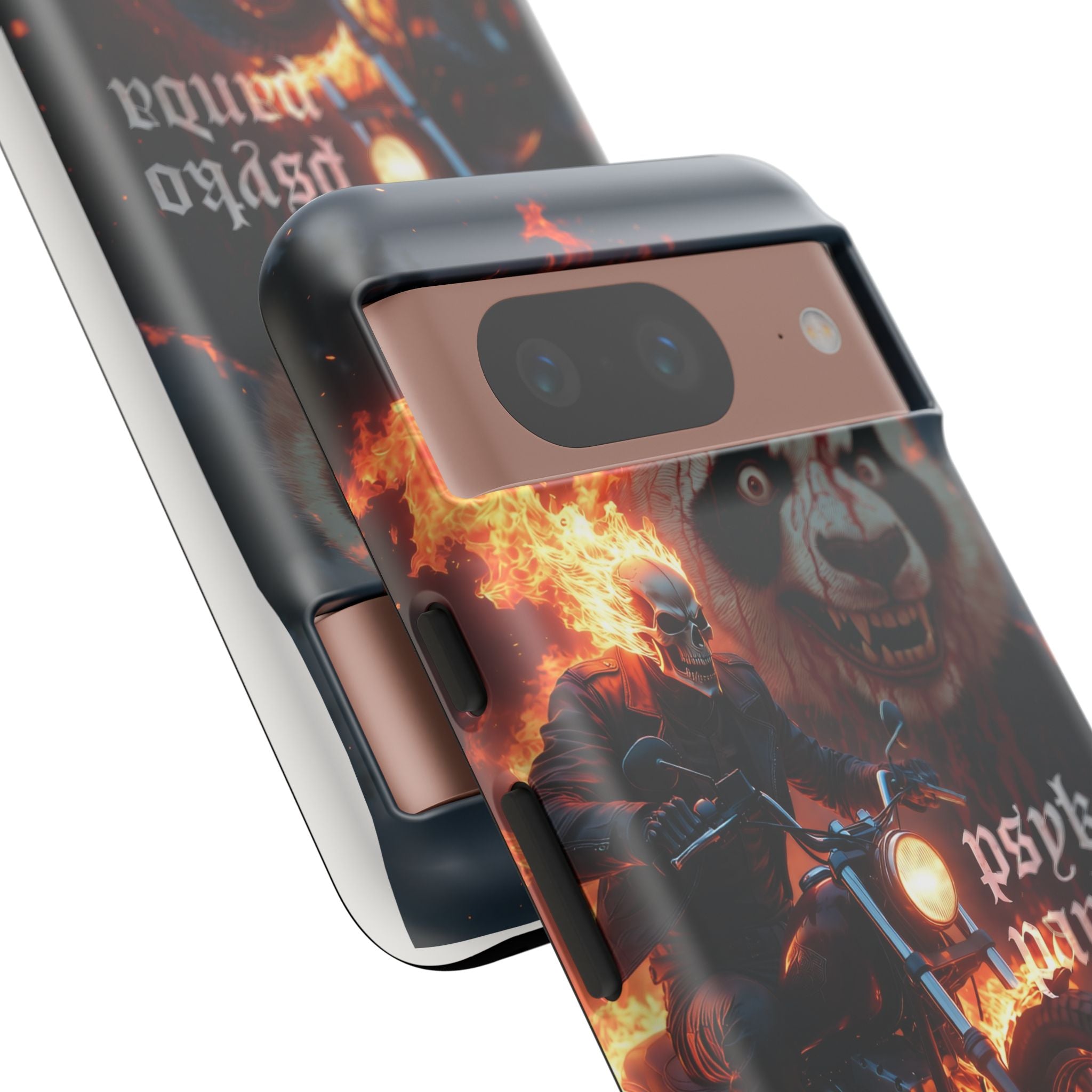 Psyko Panda Flaming Motorcycle Phone Case
