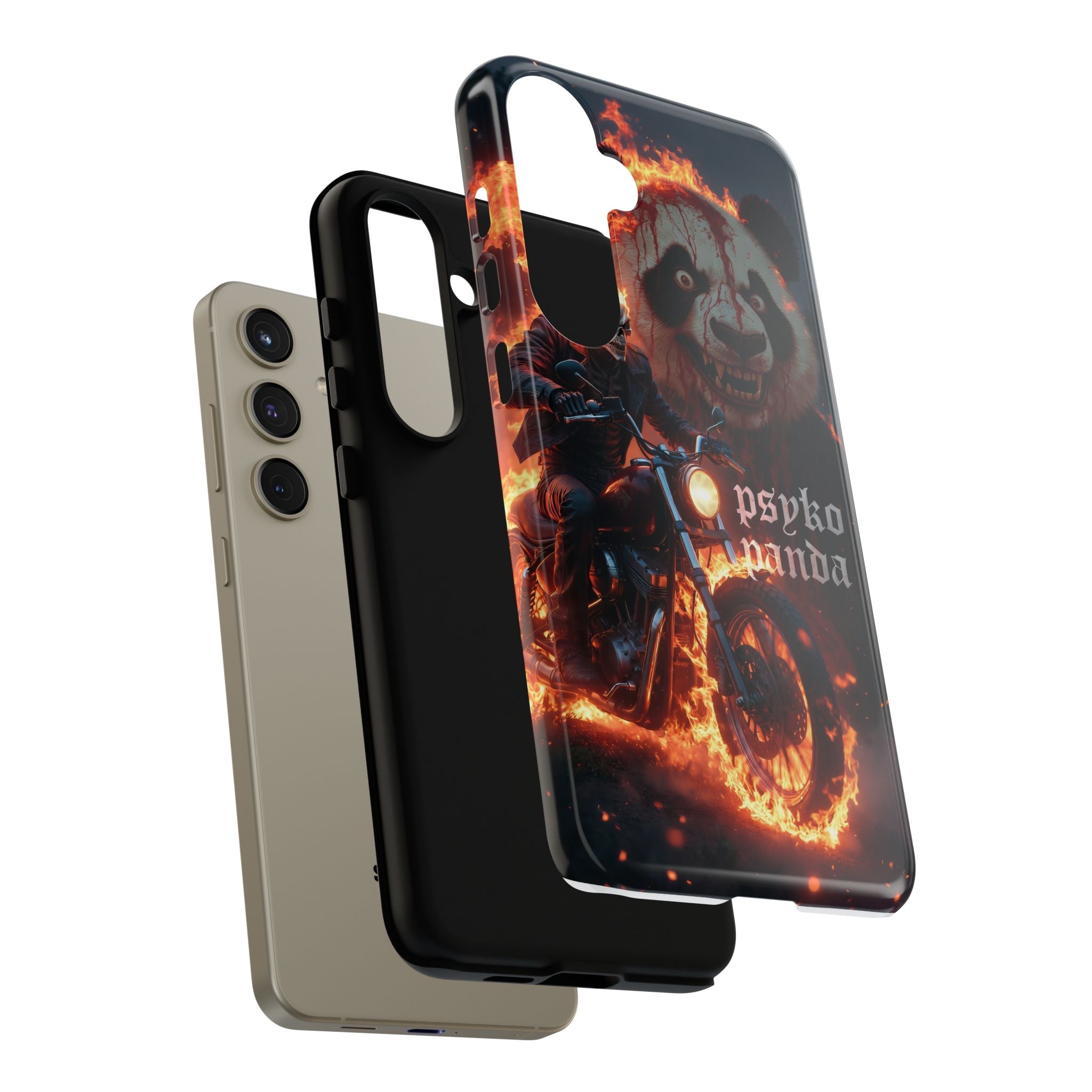 Psyko Panda Flaming Motorcycle Phone Case