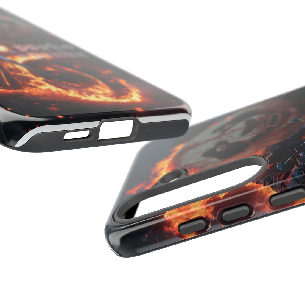 Psyko Panda Flaming Motorcycle Phone Case