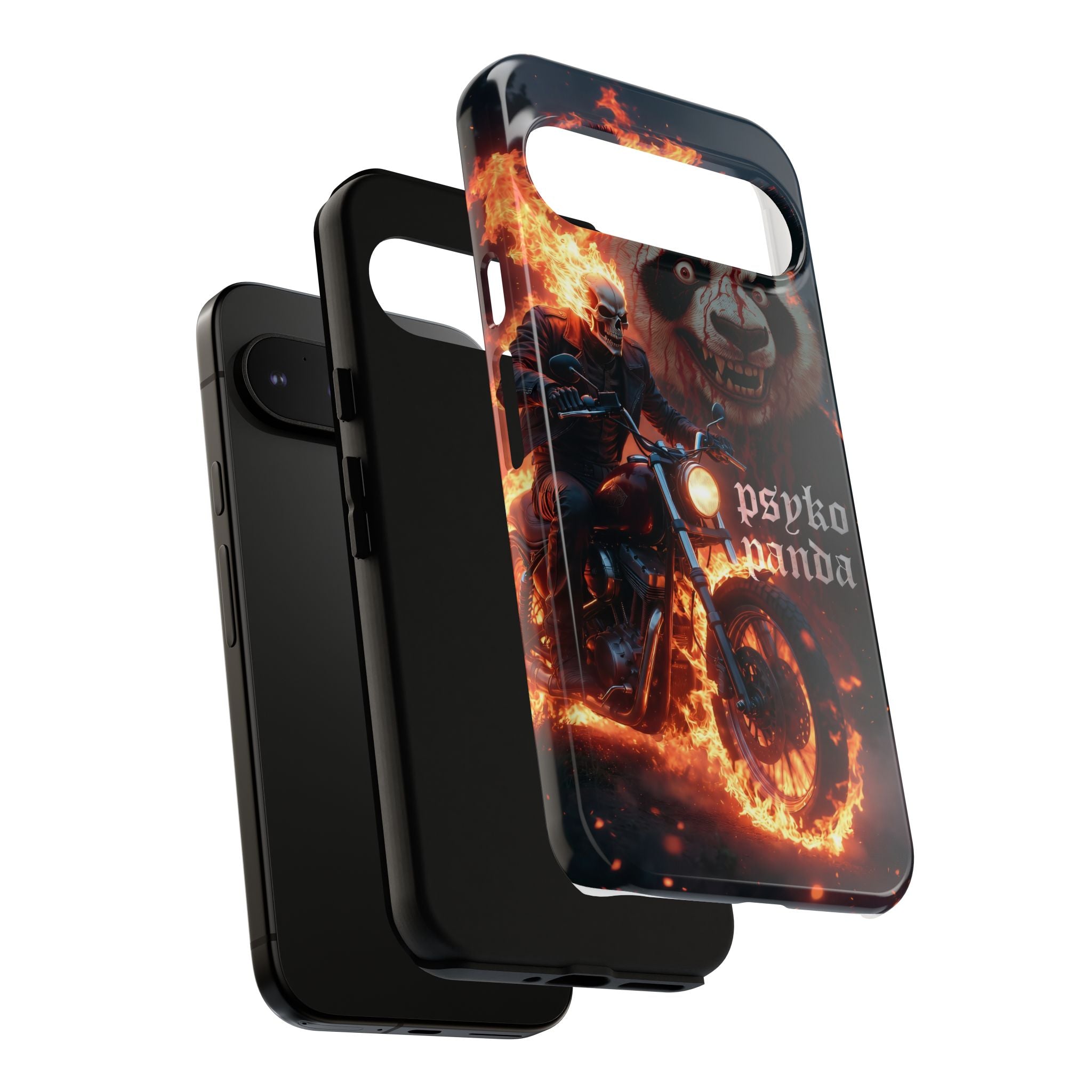 Psyko Panda Flaming Motorcycle Phone Case