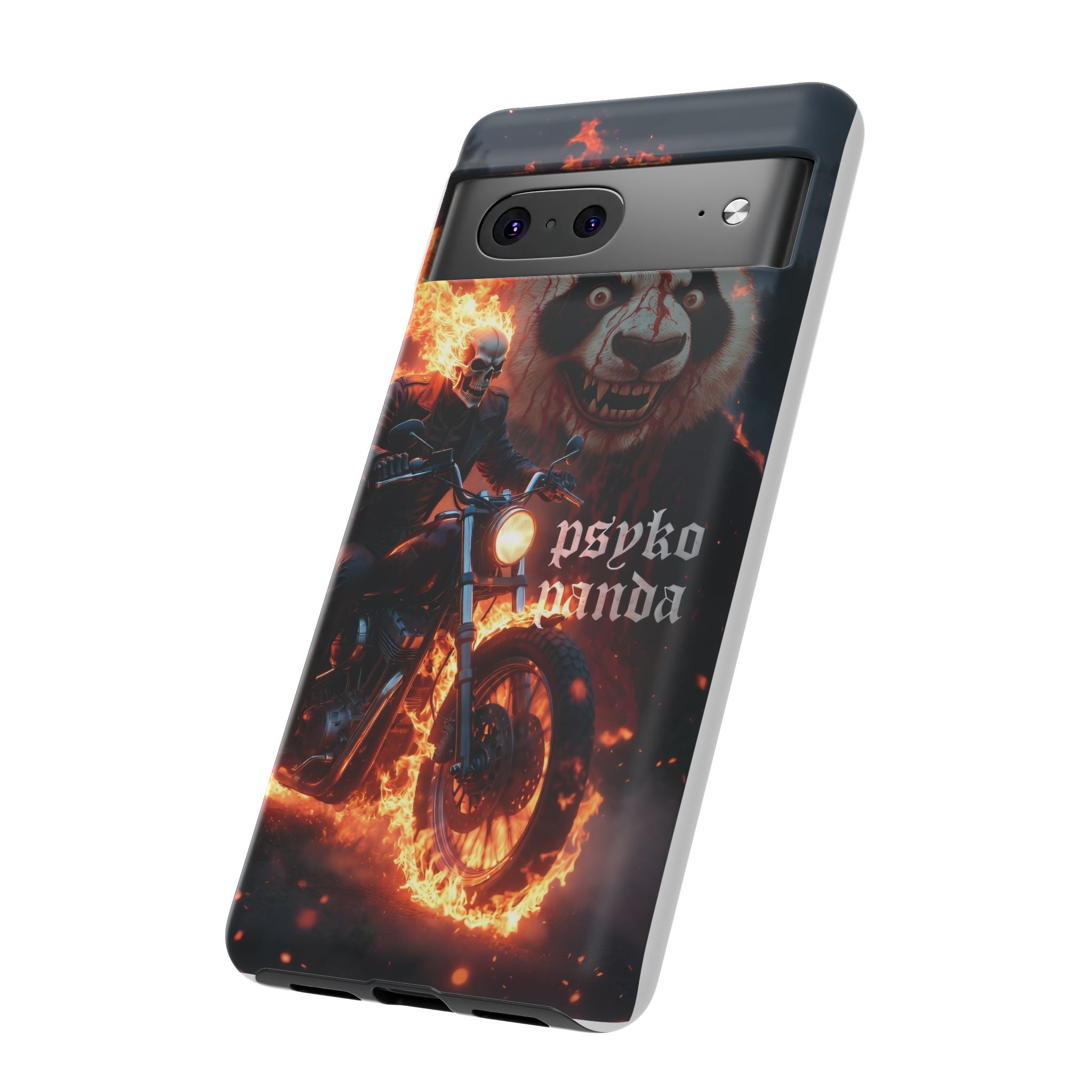 Psyko Panda Flaming Motorcycle Phone Case